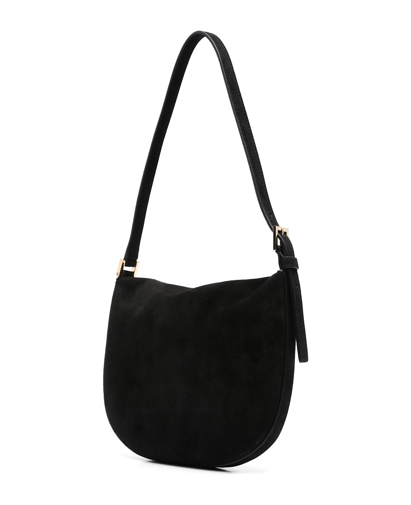 Savette Small Tondo Hobo In Suede Bag - Black