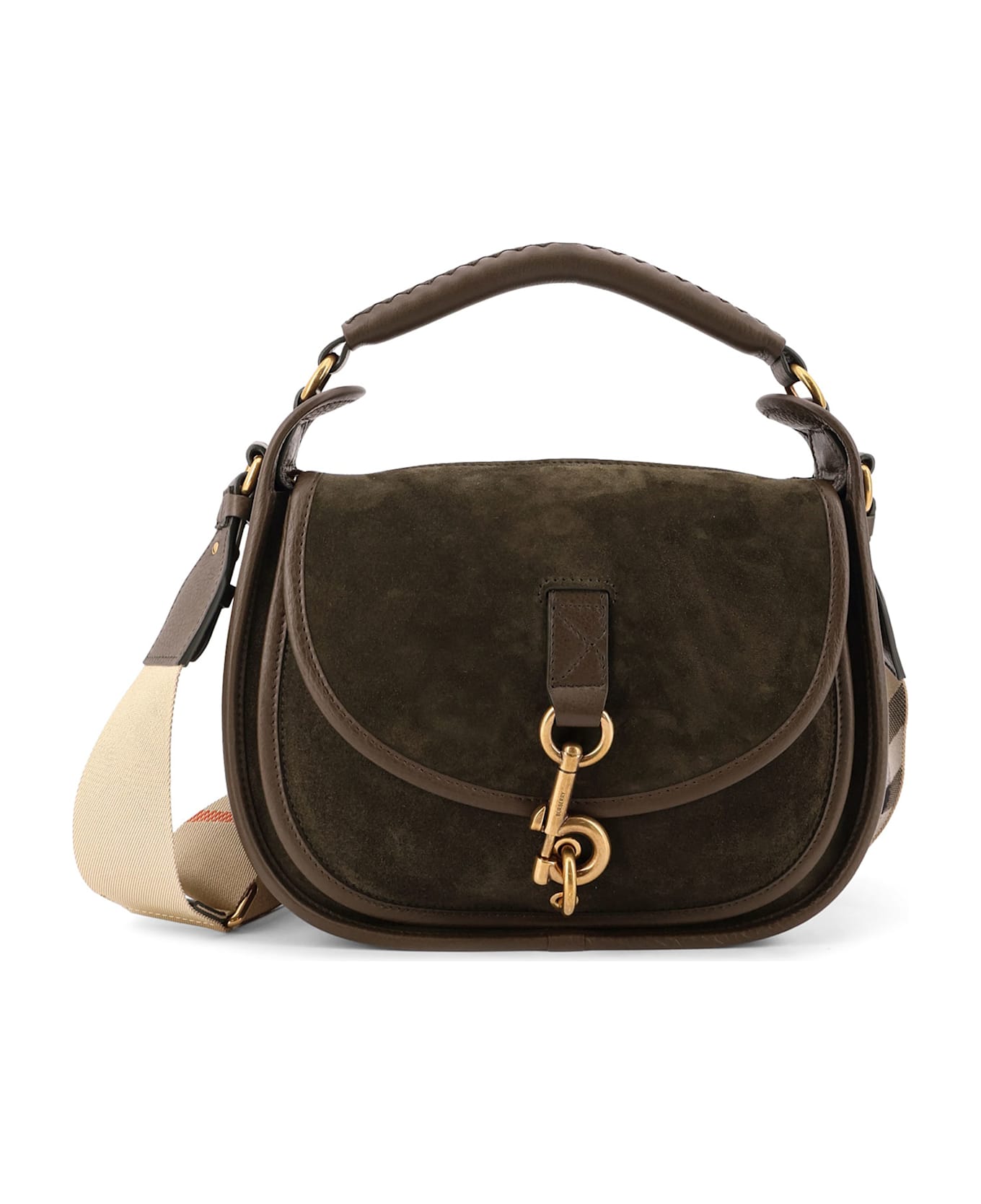 Burberry Messenger B Clip Suede Crossbody Bag - WEALD