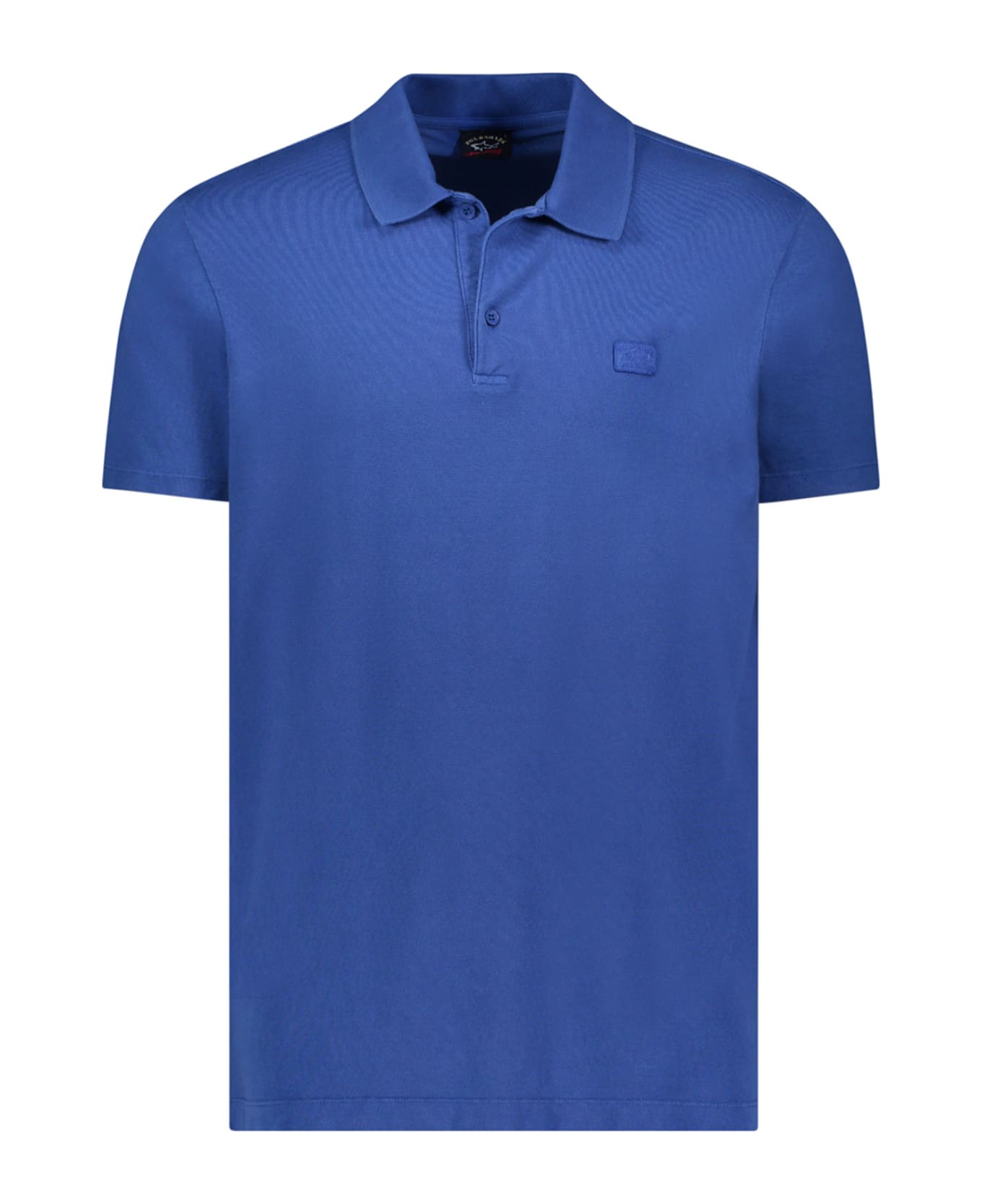 Paul&Shark Cotton Polo Shirt With Detail - CADET BLUE