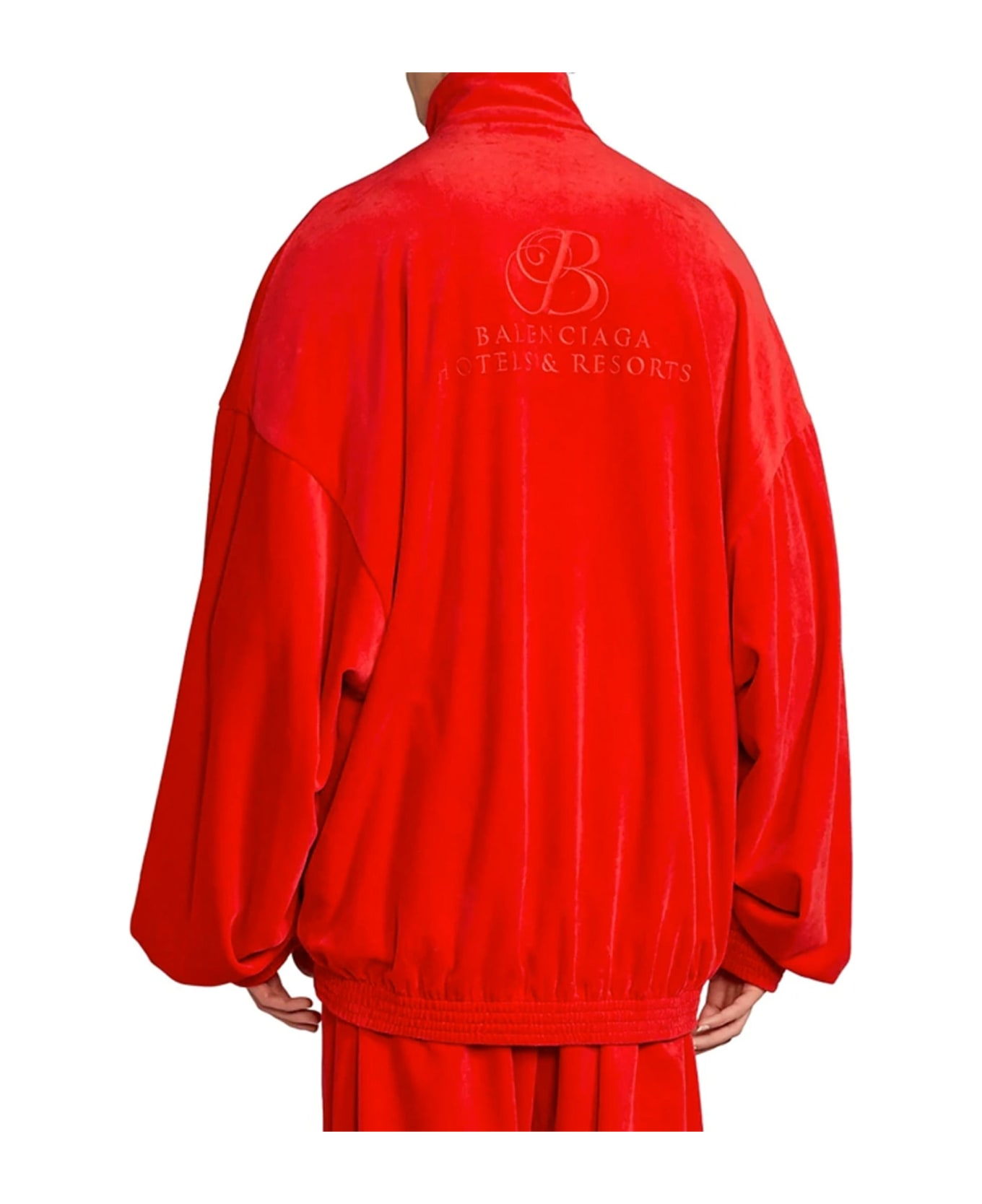 Balenciaga Velvet Effect Sweatshirt - Red