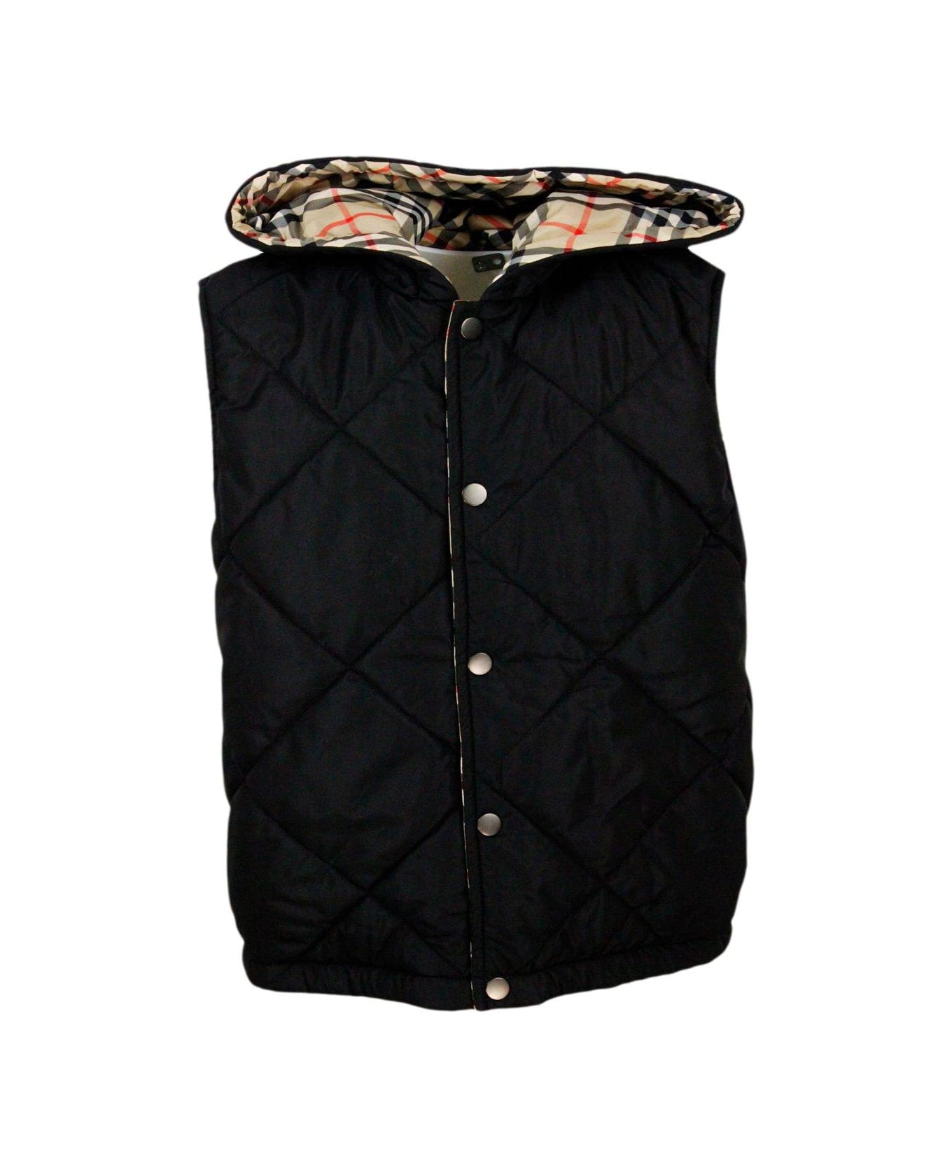 Burberry Vintage-check Reversible Hooded Padded Gilet