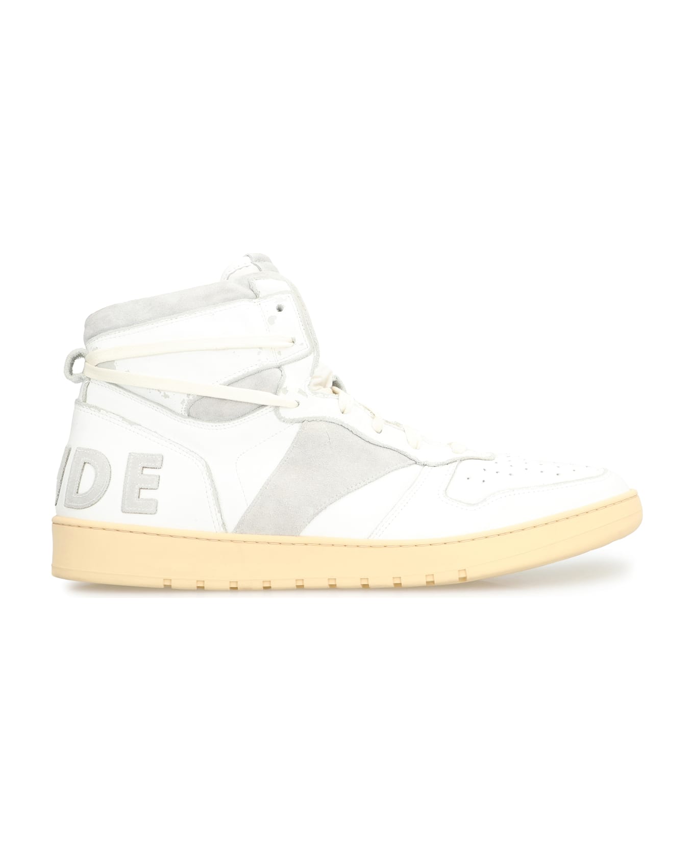 Rhude Rhecess Leather High-top Sneakers - White