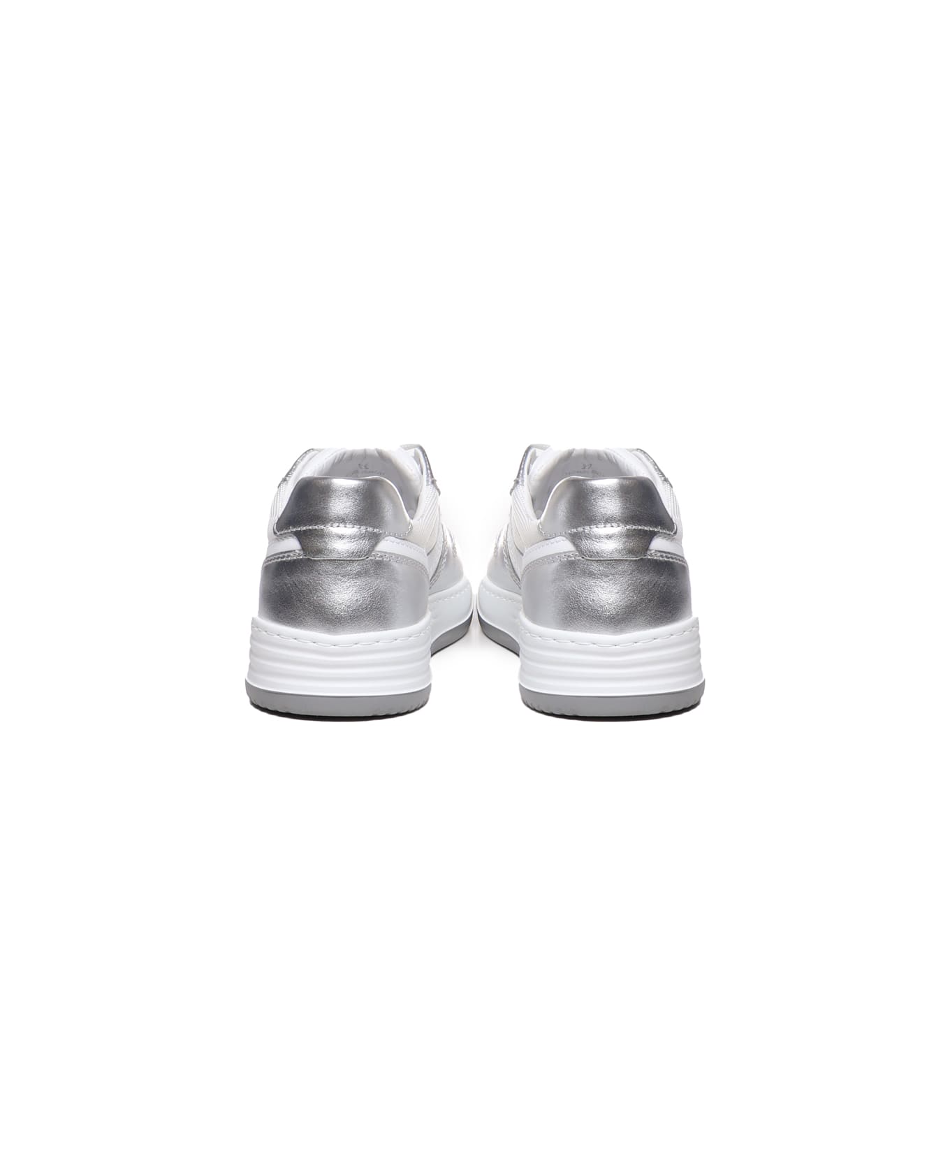 Hogan 630 Sneakers With Metallic Inserts - White, silver スニーカー