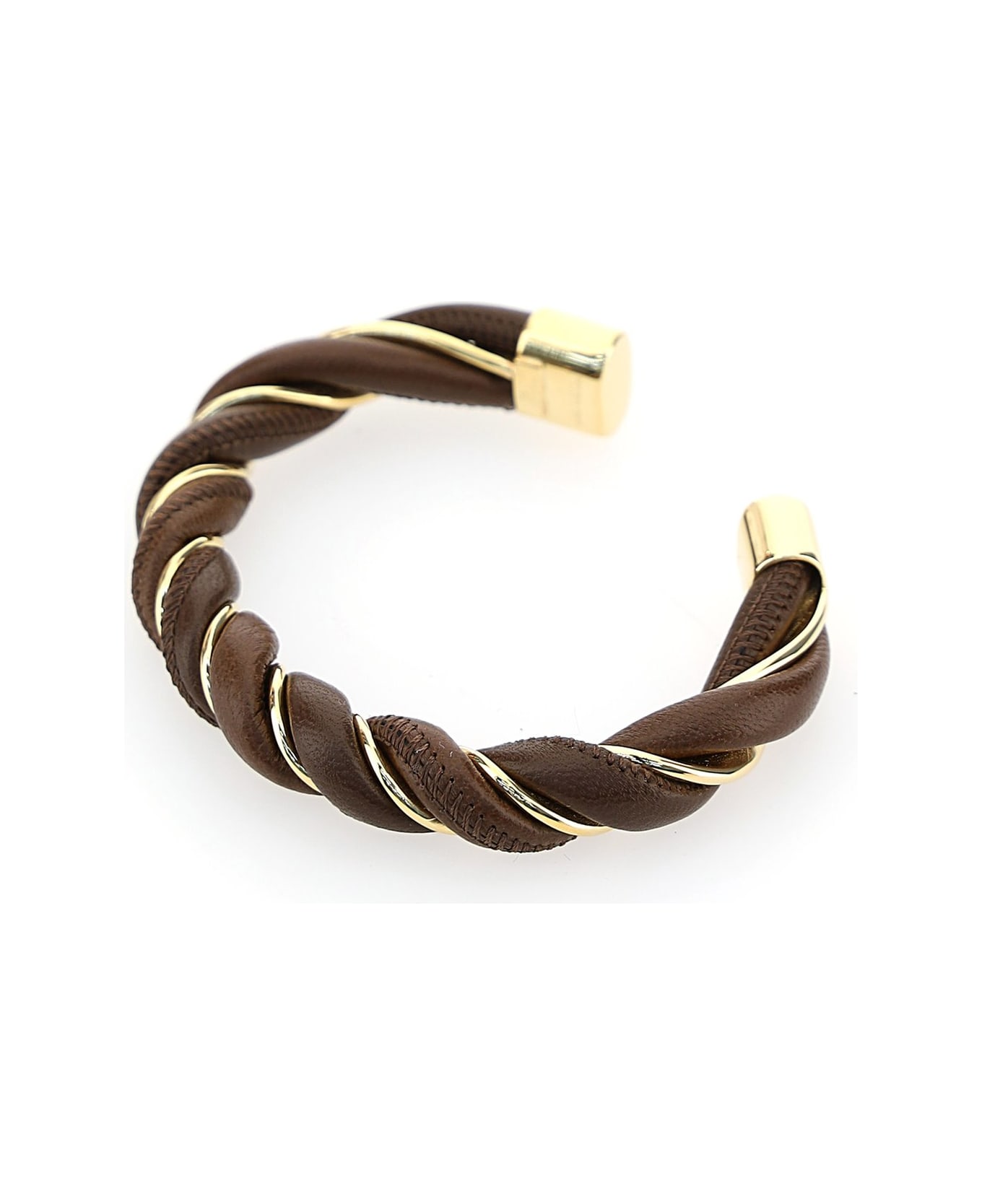 Bottega Veneta Twisted Bracelet - BROWN