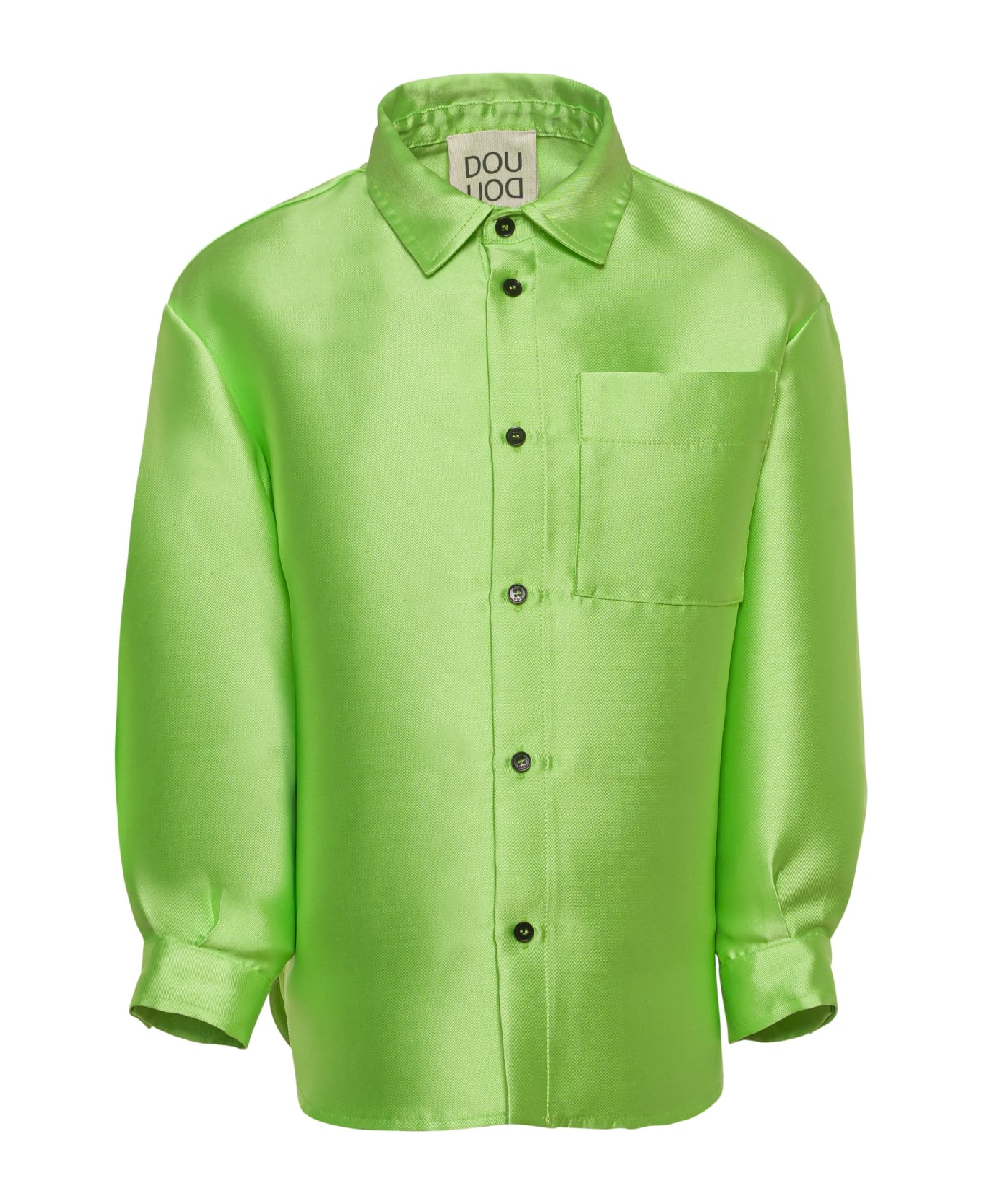 Douuod Shirt With Satin Effect - Green