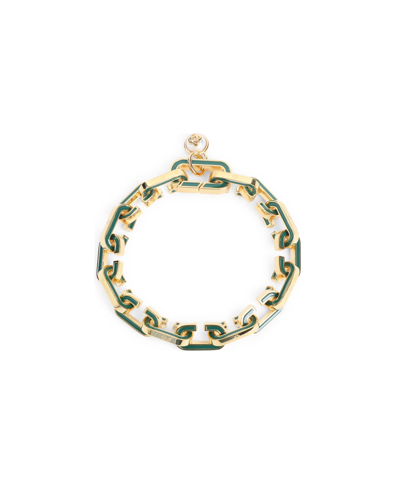 Casablanca Enamel C Link Bracelet - Green Gold