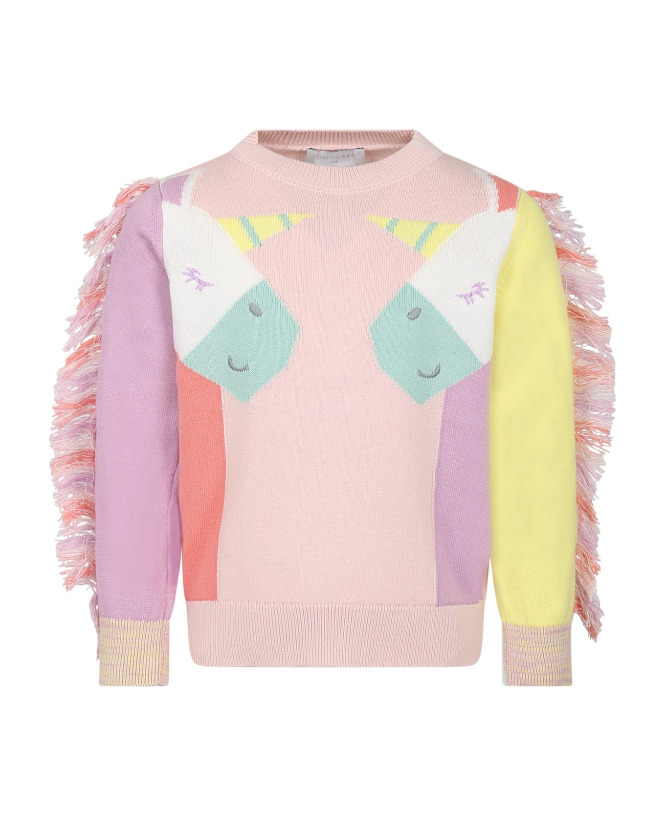 Stella McCartney Kids Multicolor Sweater For Girl With Unicorn - Multicolor ニットウェア＆スウェットシャツ