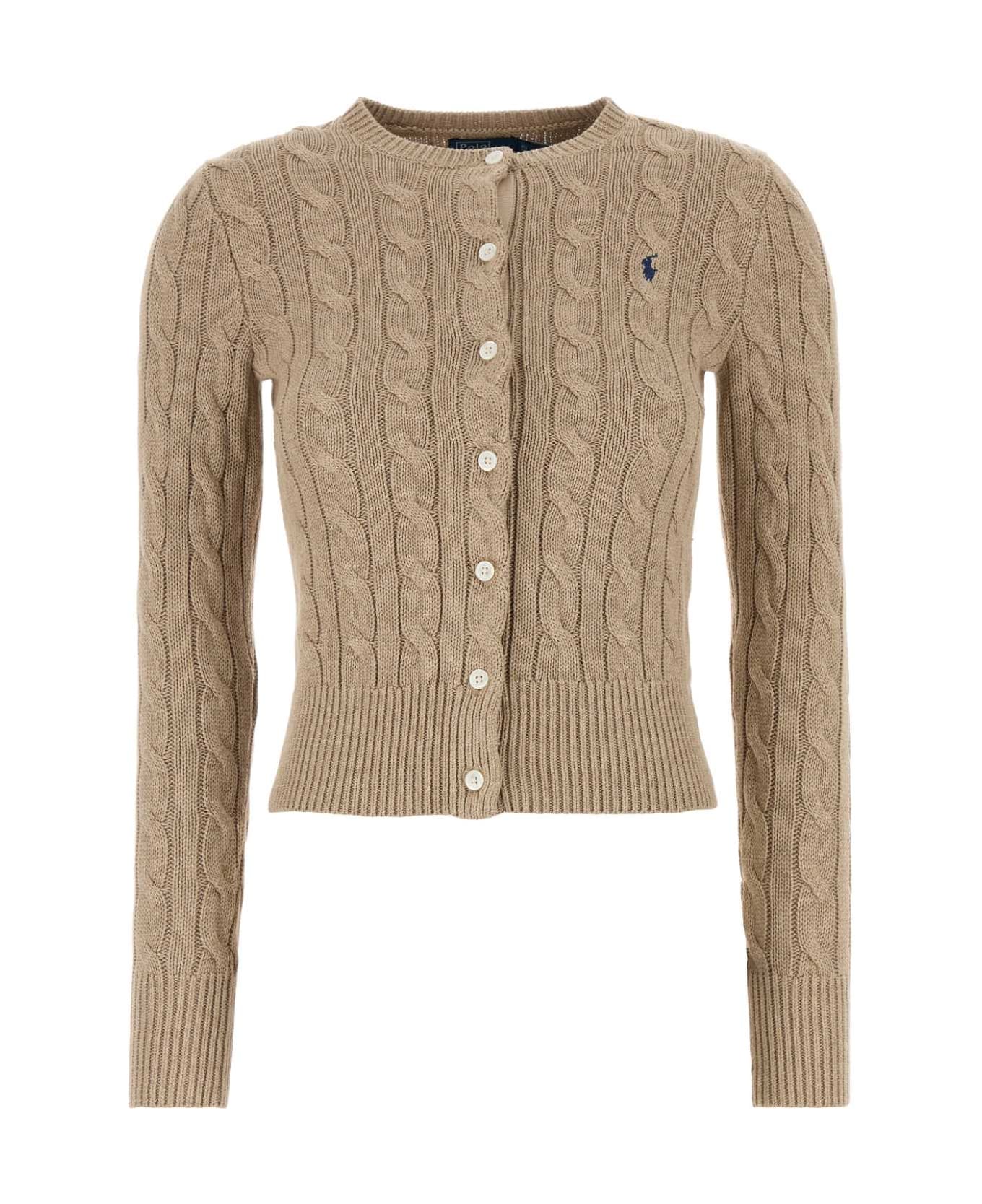 Polo Ralph Lauren Cappuccino Cotton Cardigan - LIGHTSADDLEHEATHER