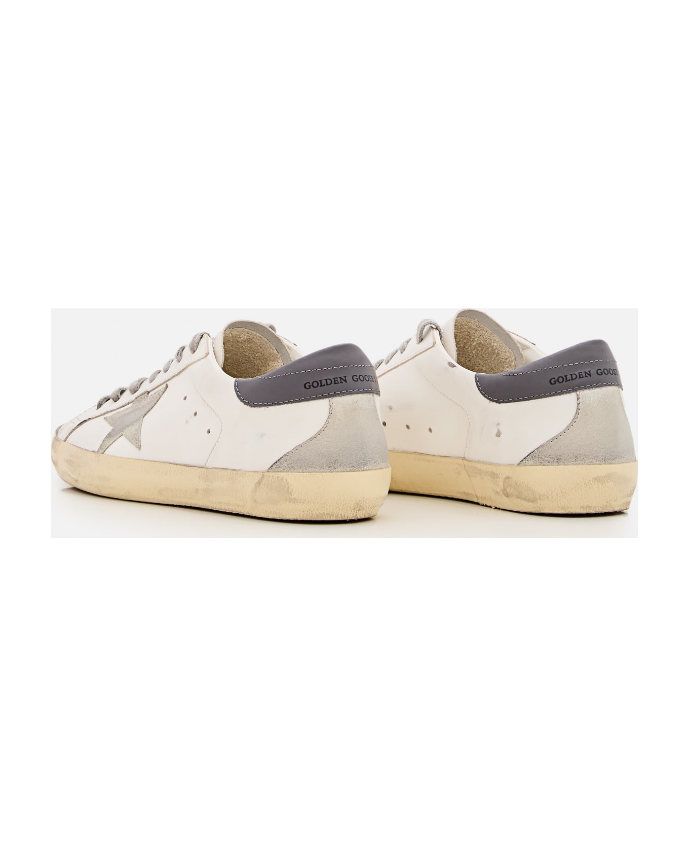 Golden Goose Superstar Sneakers In Pelle - White