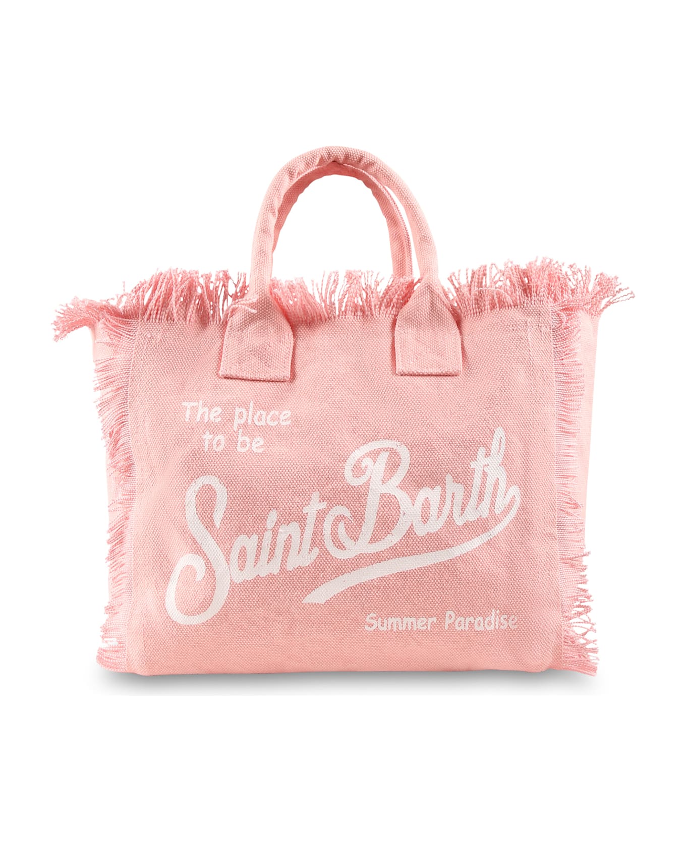 MC2 Saint Barth Pink Beach Bag For Girl With Logo - Pink