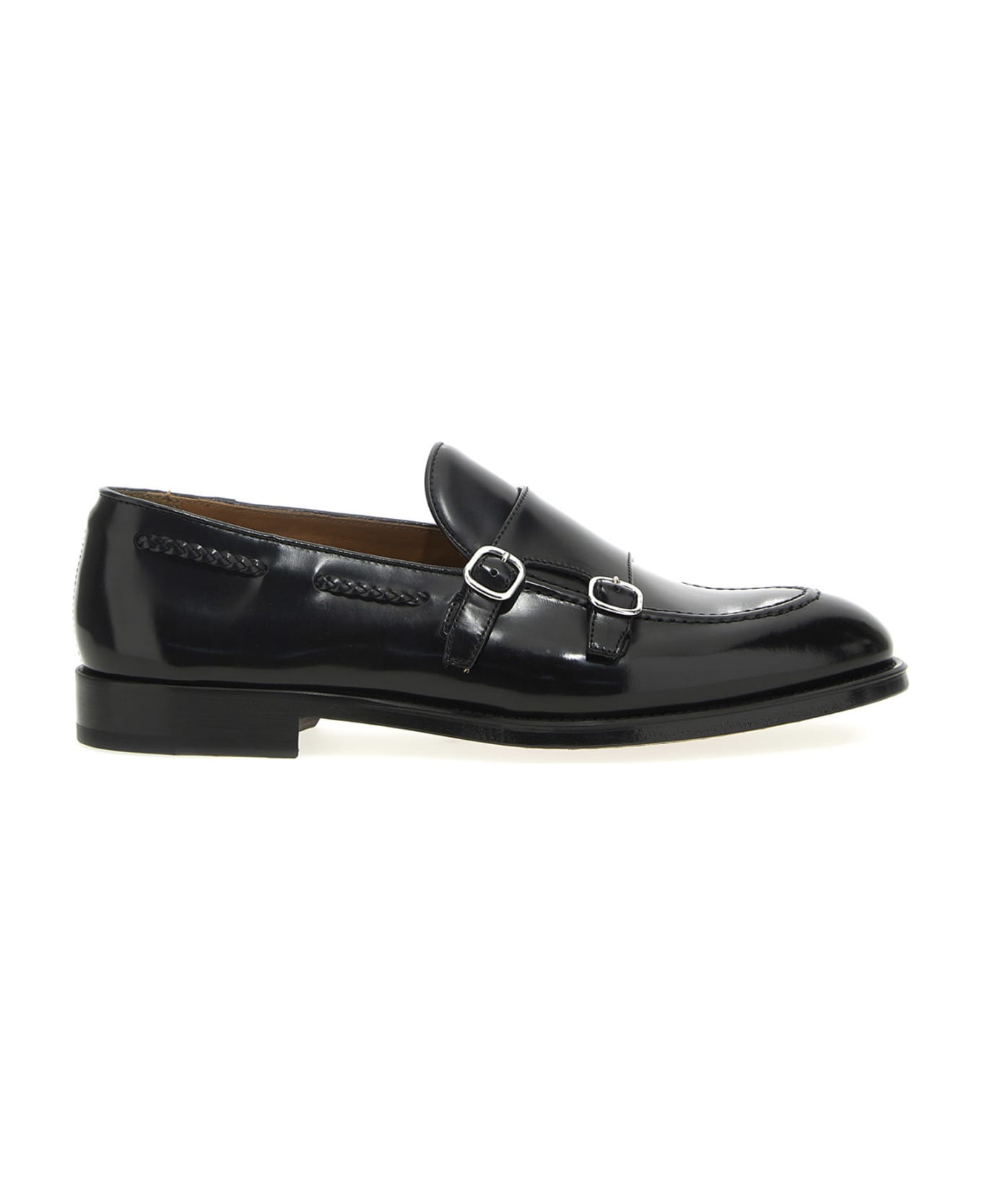 Doucal's Leather Monk-strap Shoes - BLACK