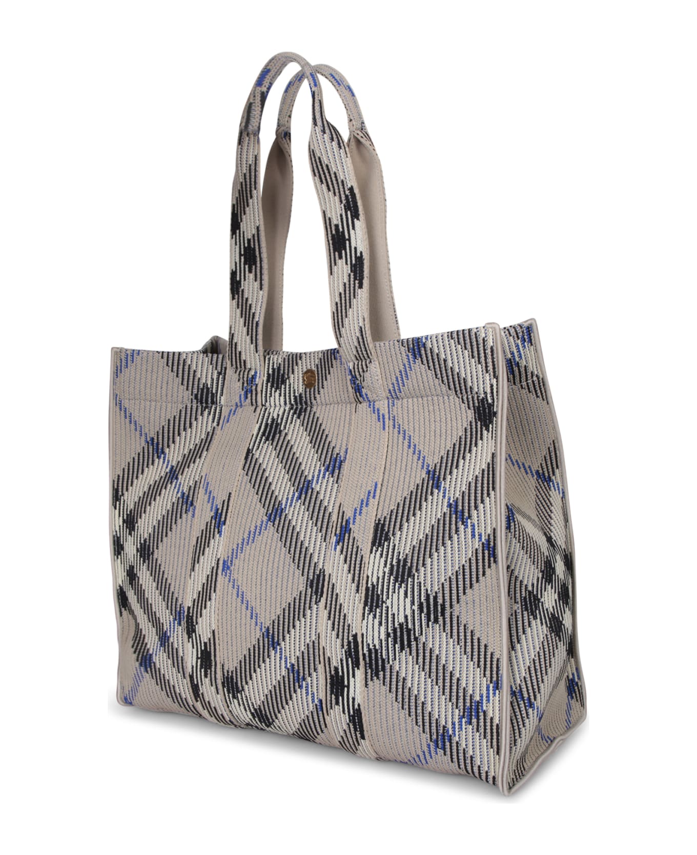 Burberry Med Check Lichen Beige Tote Bag - Beige