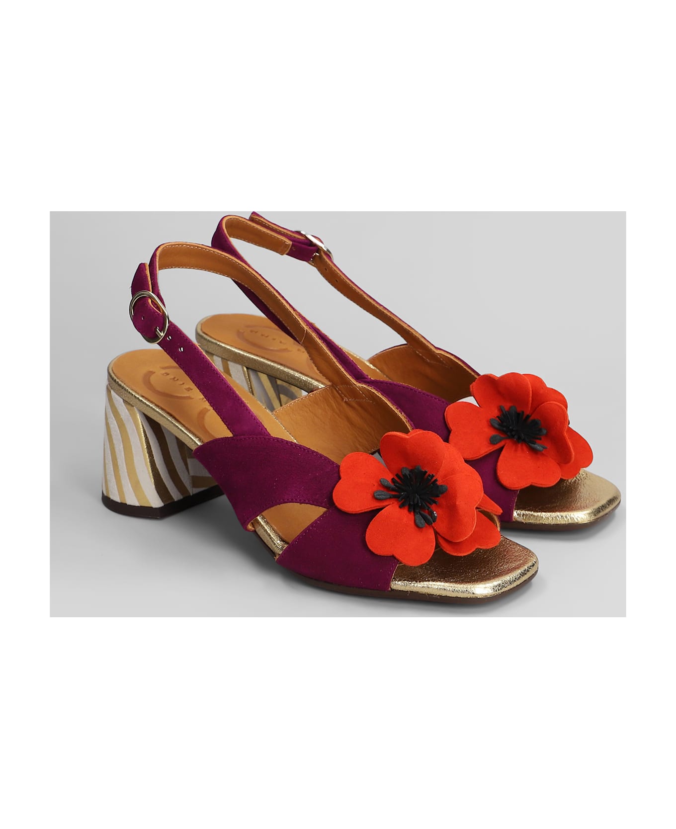 Chie Mihara Sandals In Viola Suede - Viola