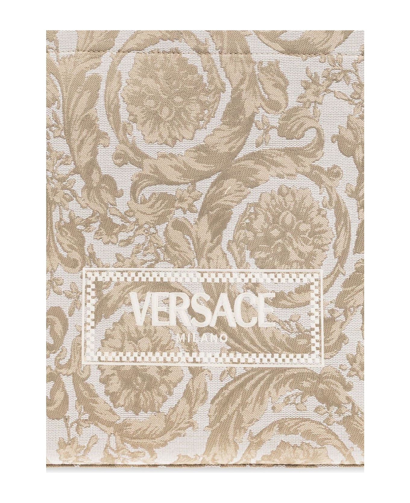 Versace Athena Barocco Jacquard Large Tote Bag - Beige