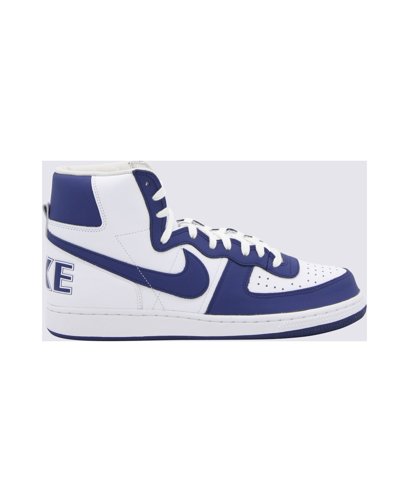 Comme des Garçons White And Blue Leather Sneakers - Blue