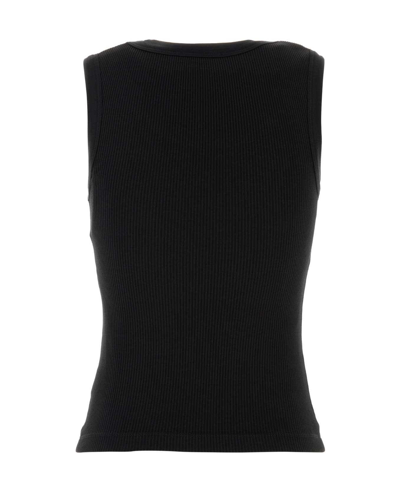 AGOLDE Black Stretch Cotton Blend Tank Top - Black