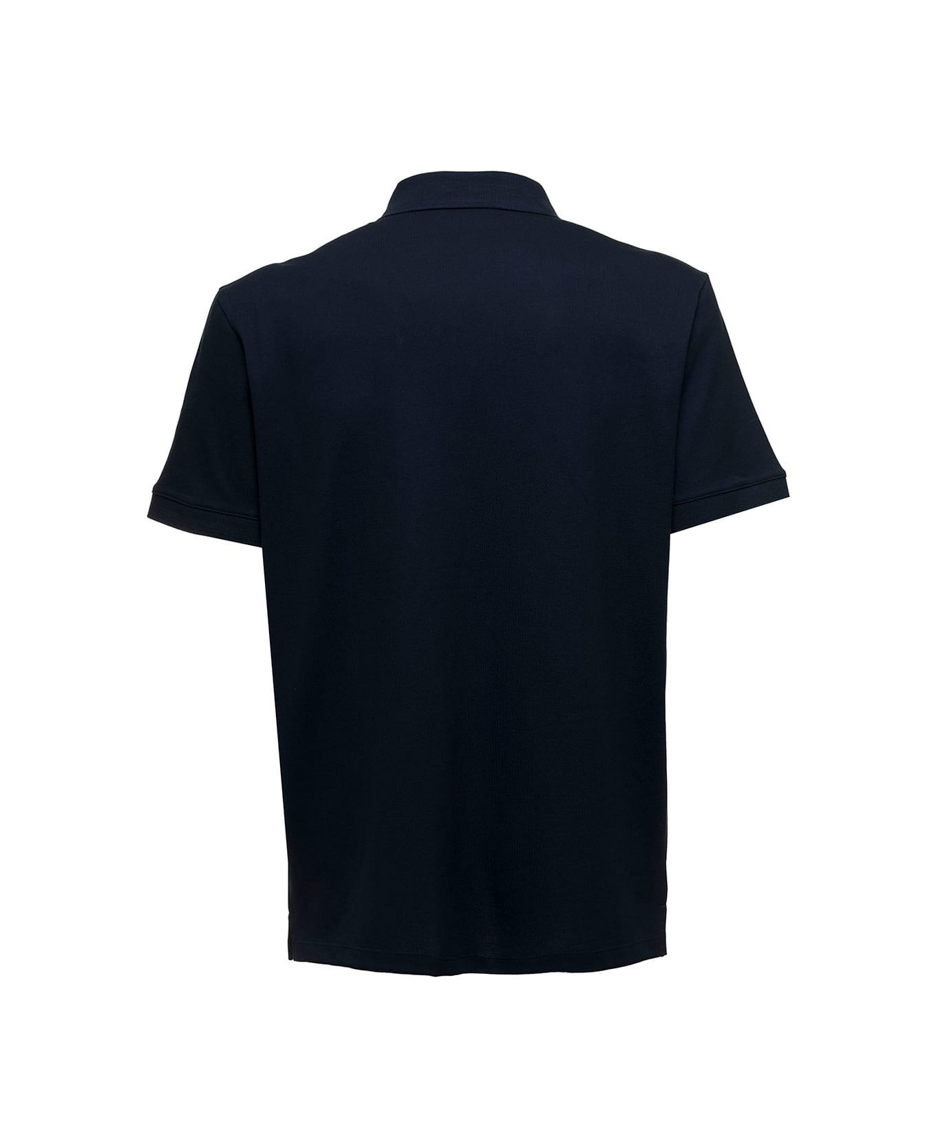 Alexander McQueen Man's Blue Cotton Piquet Polo Shirt With Logo - Blu