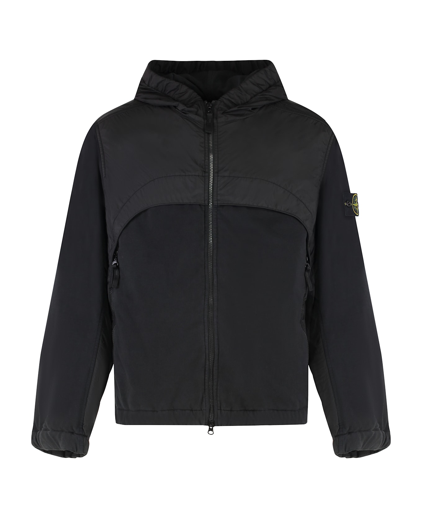 Stone Island Hooded Windbreaker - black