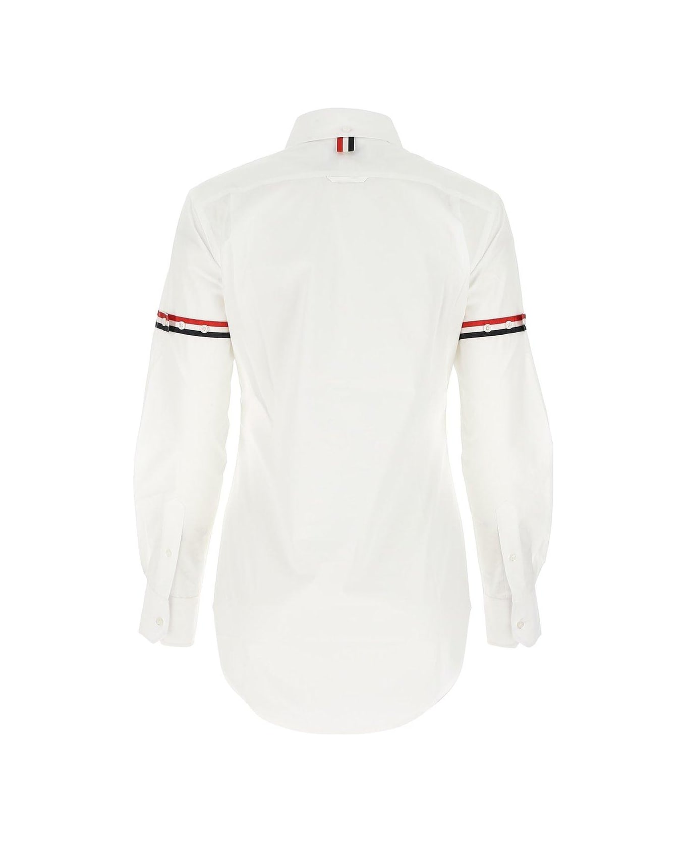 Thom Browne Rwb Stripe Detailed Buttoned Shirt - White