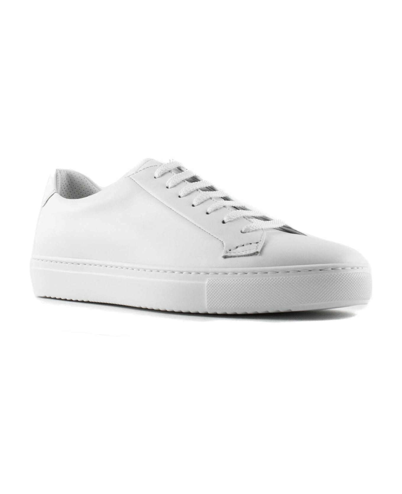 Doucal's White Leather Sneakers - Bianco