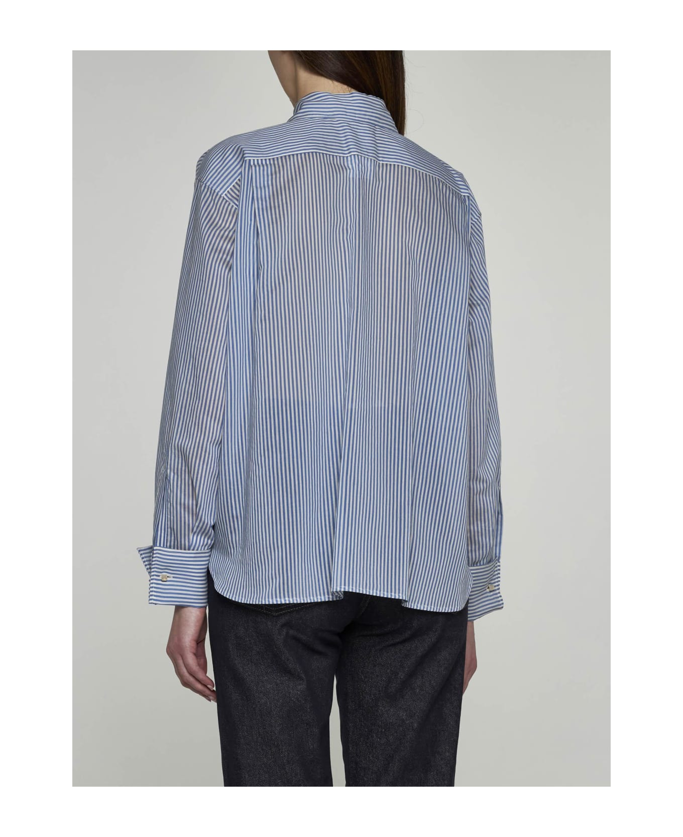 Max Mara Vertigo Cotton And Silk Shirt - Light blue