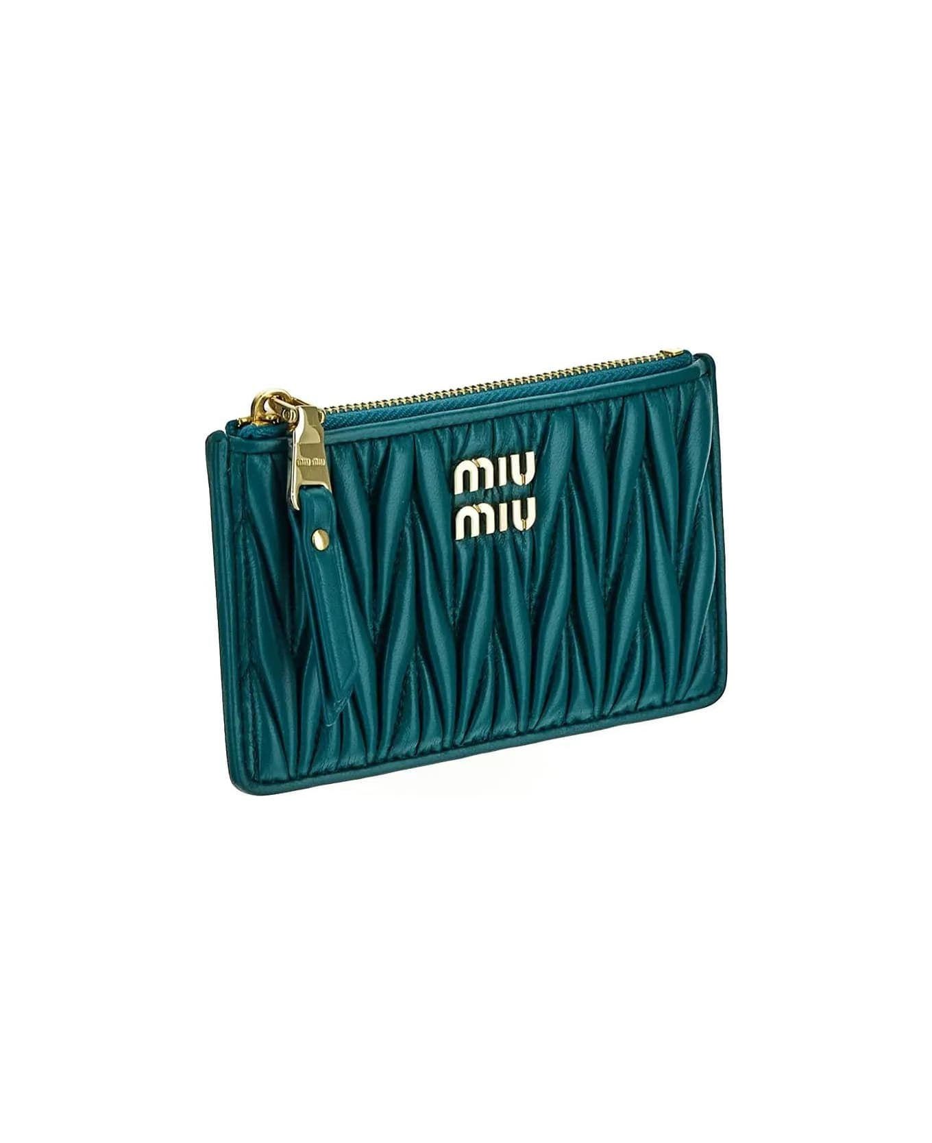 Miu Miu Matelassé Nappa Leather Envelope Wallet - LAGUNA 財布