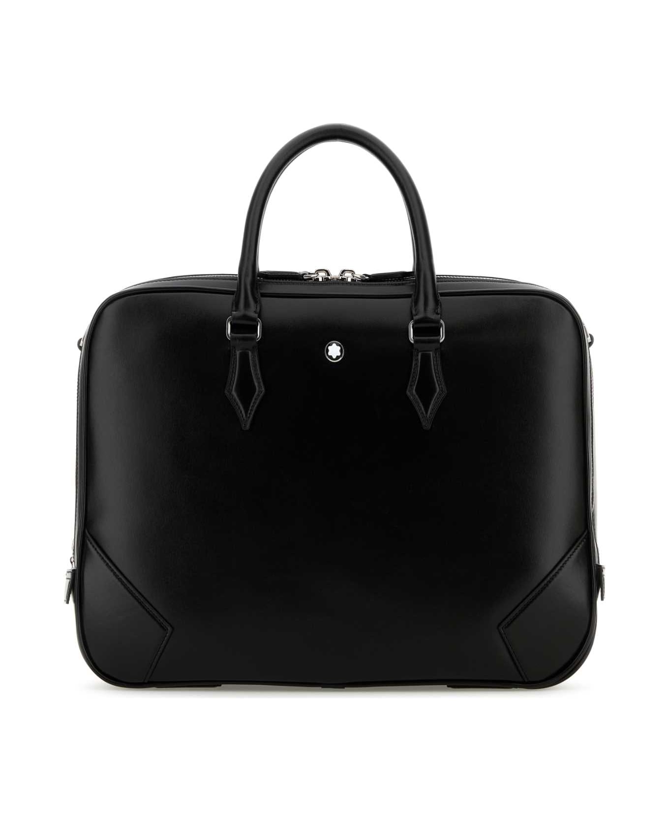 Montblanc Black Leather Large Meisterstã¼ck Briefcase - 000