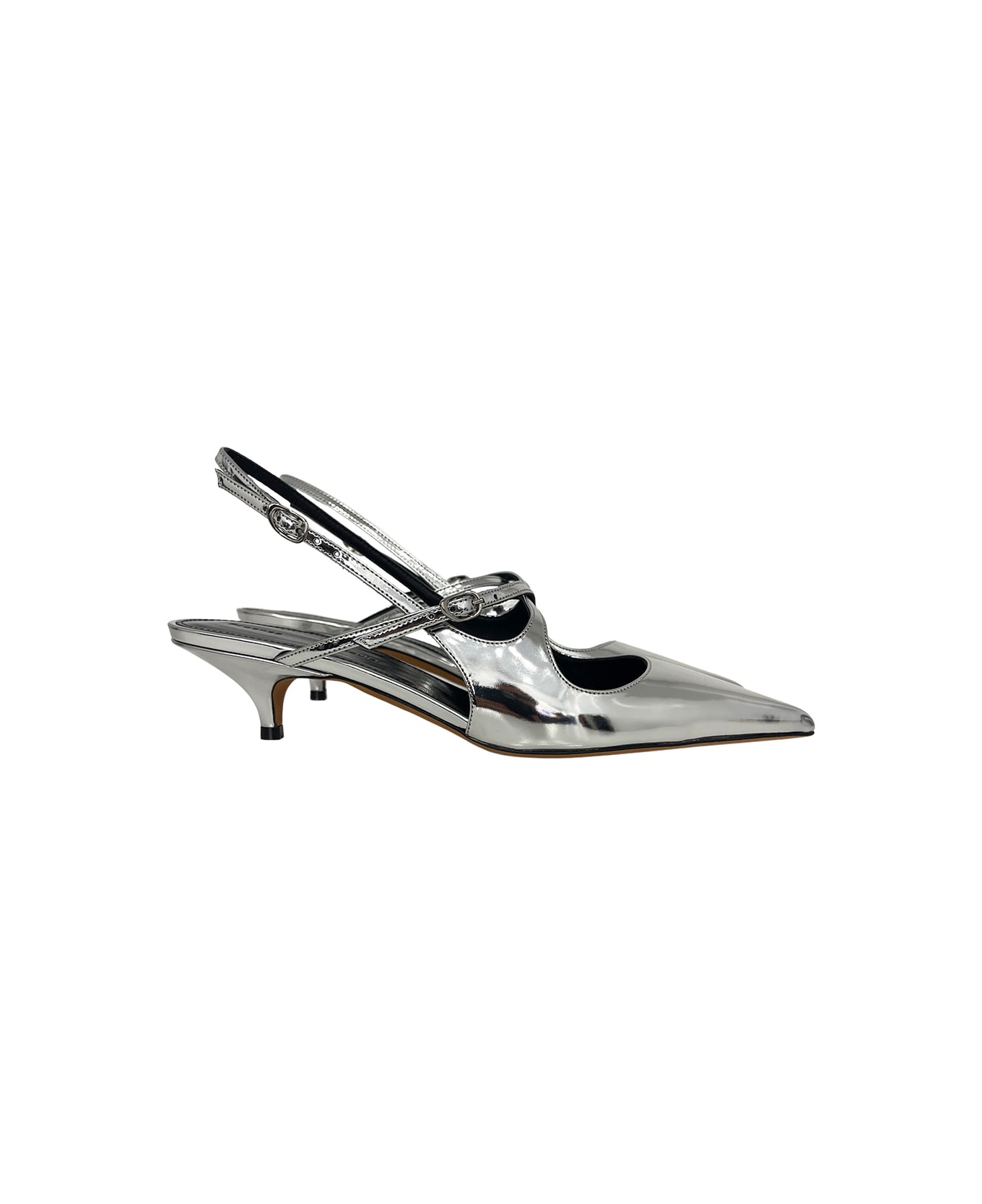 Proenza Schouler Slash Crossover Slingback Pump - Silver
