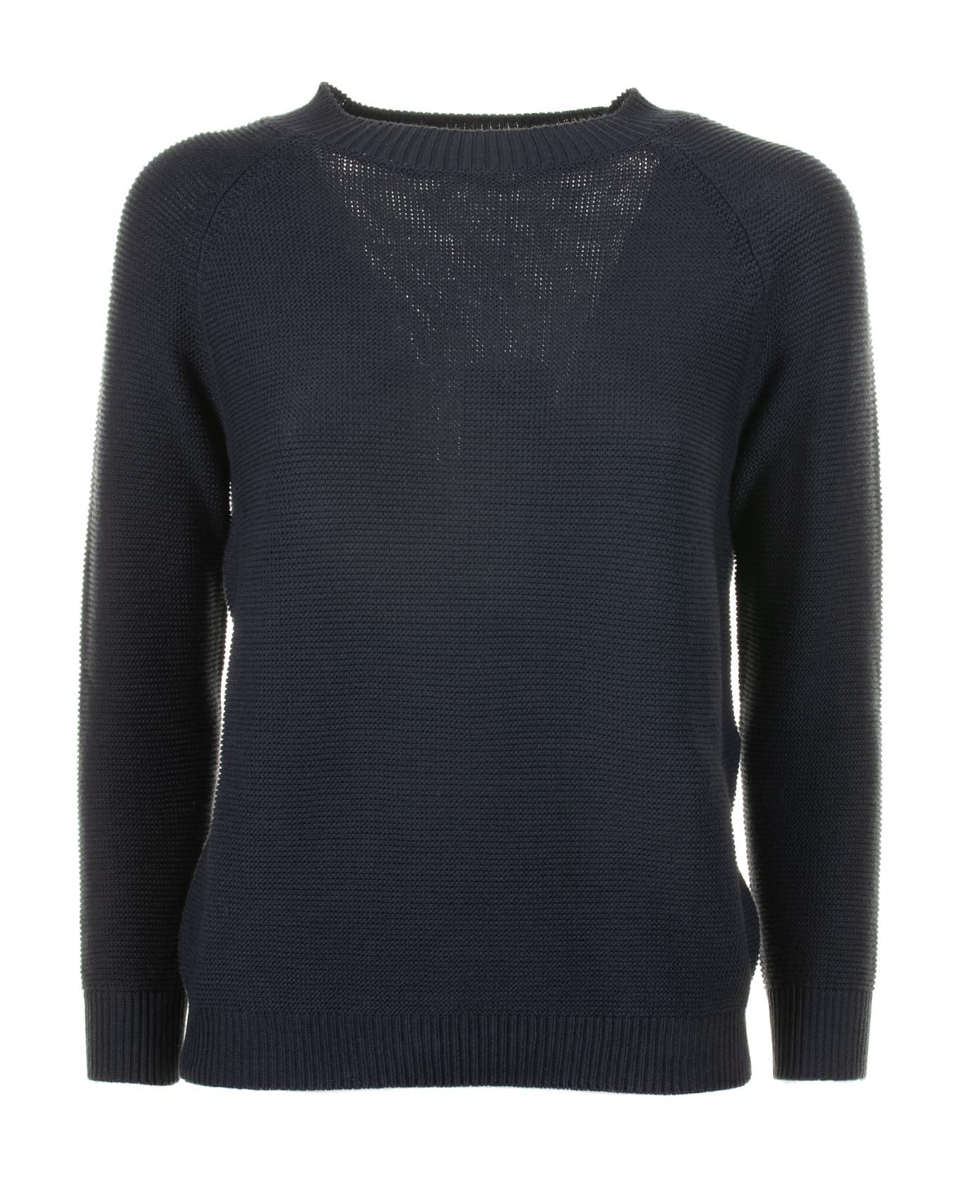 Weekend Max Mara Soft Navy Blue Cotton Sweater - NAVY ニットウェア