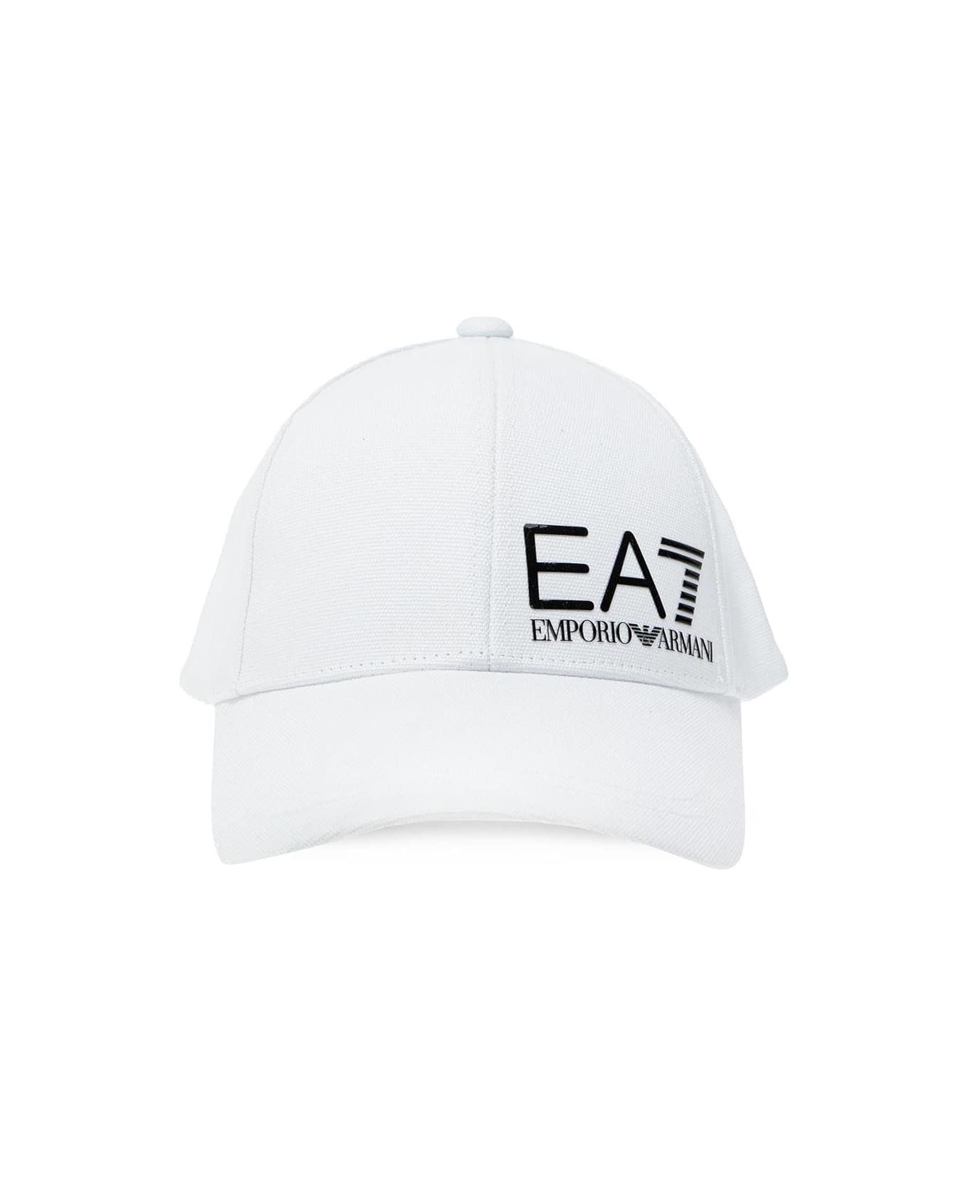 EA7 Logo Baseball Cap - Bianco