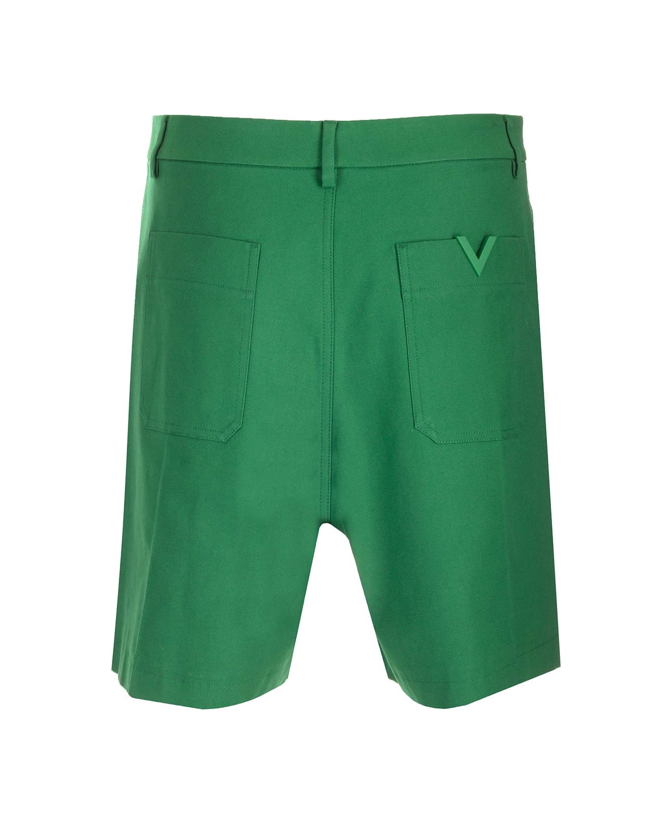 Valentino Garavani 'v Logo' Detail Bermuda Shorts - Green