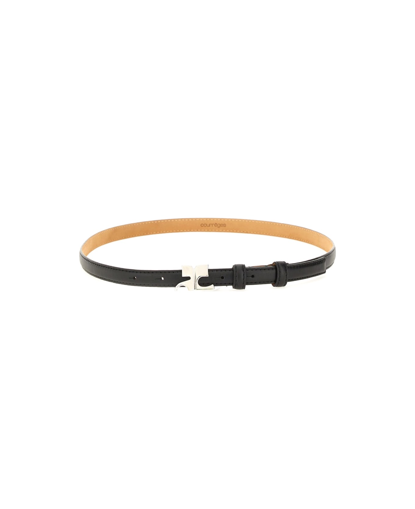 Courrèges Leather "ac" Belt - BLACK