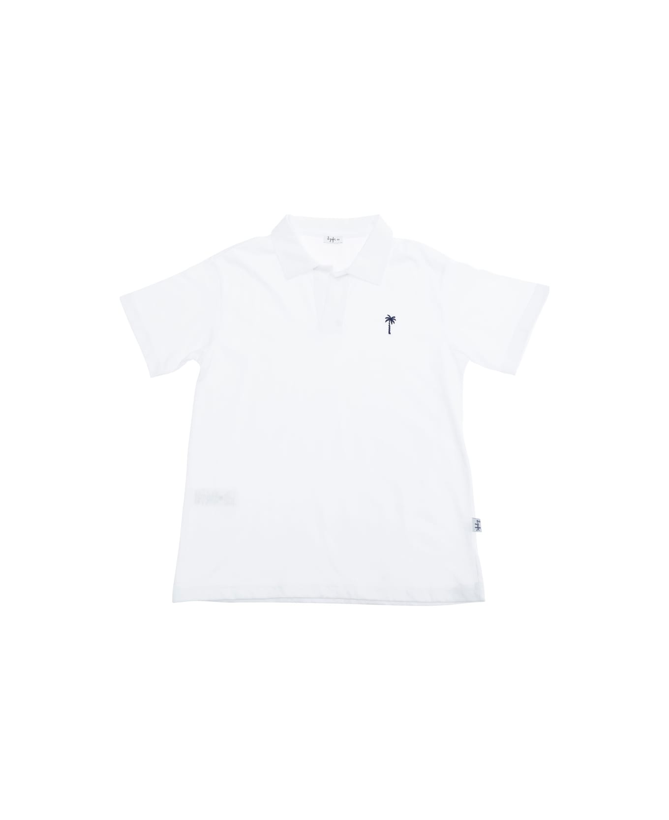 Il Gufo White Polo Shirt With Classic Collar And Logo Detail On The Front In Cotton Boy - White