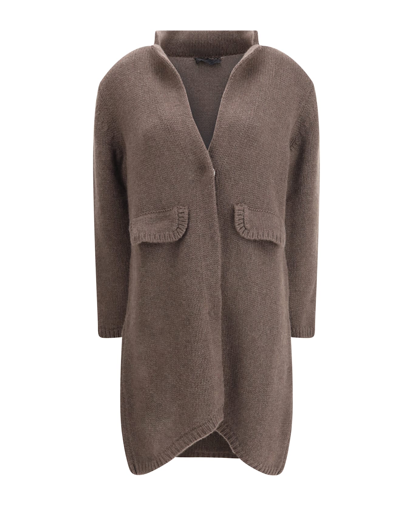 Ella Semi-long Sweater With A Front Hook-and-eye Closure
