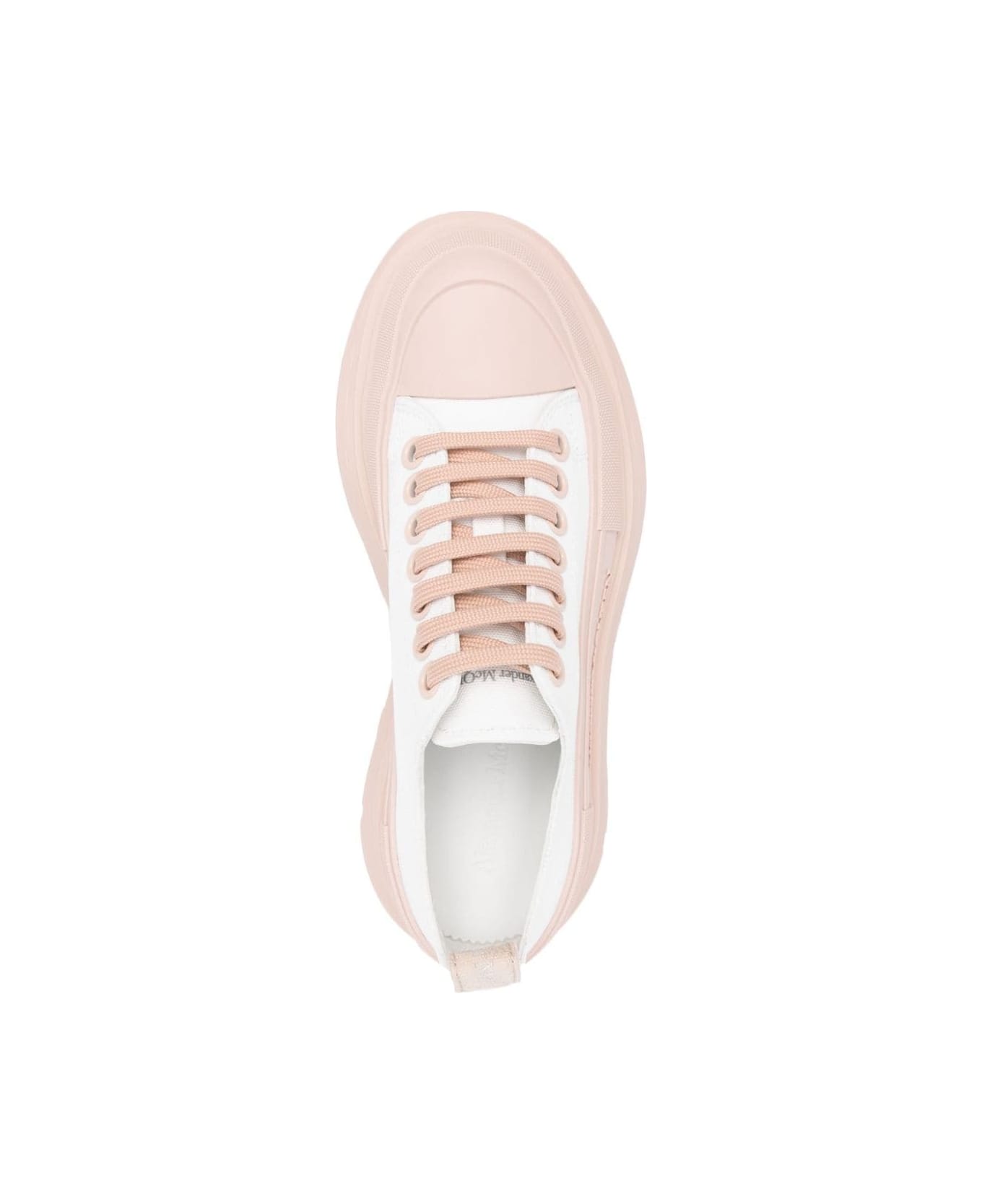 Alexander McQueen White And Pink Tread Slick Sneakers - Pink