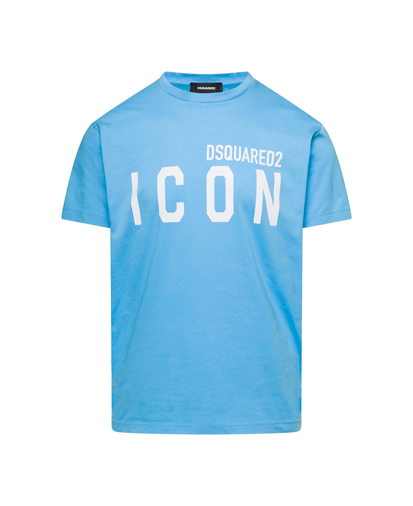 Dsquared2 Light Blue T-shirt With Logo Lettering Print In Cotton Woman - Blu