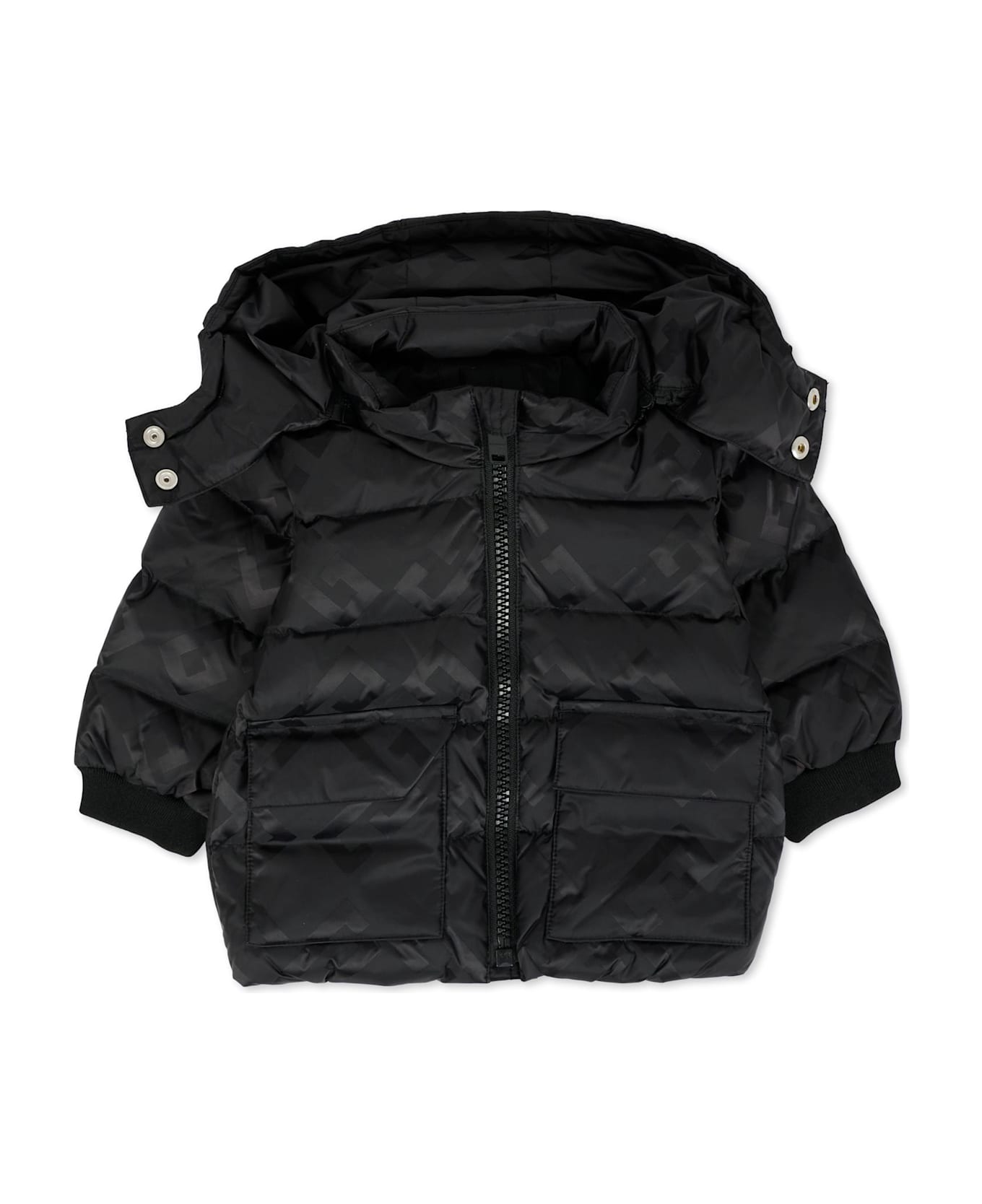 Givenchy Black Down Jacket For Baby Boy With 4g Motif - Black