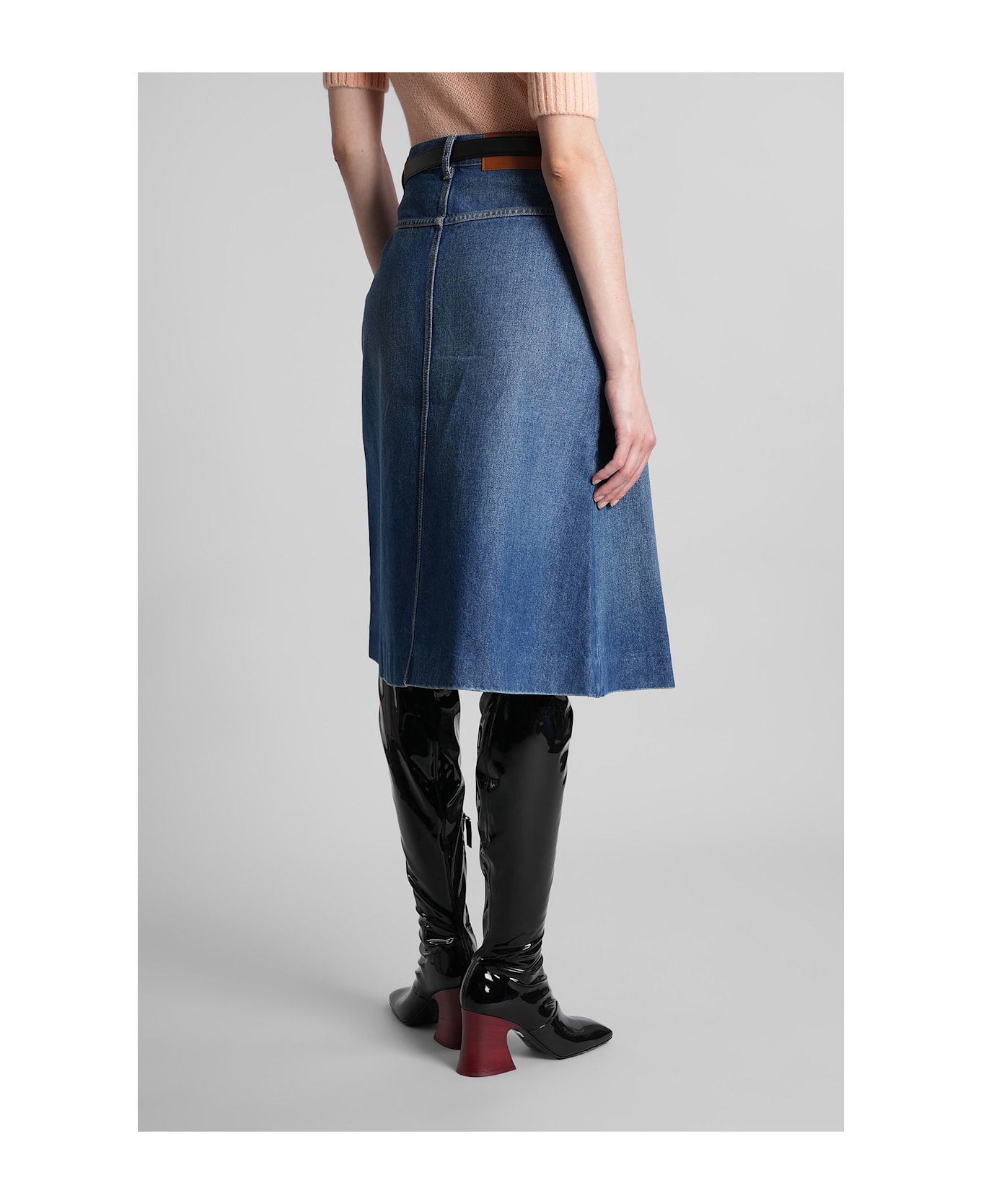 Chloé Skirt In Blue Denim - blue