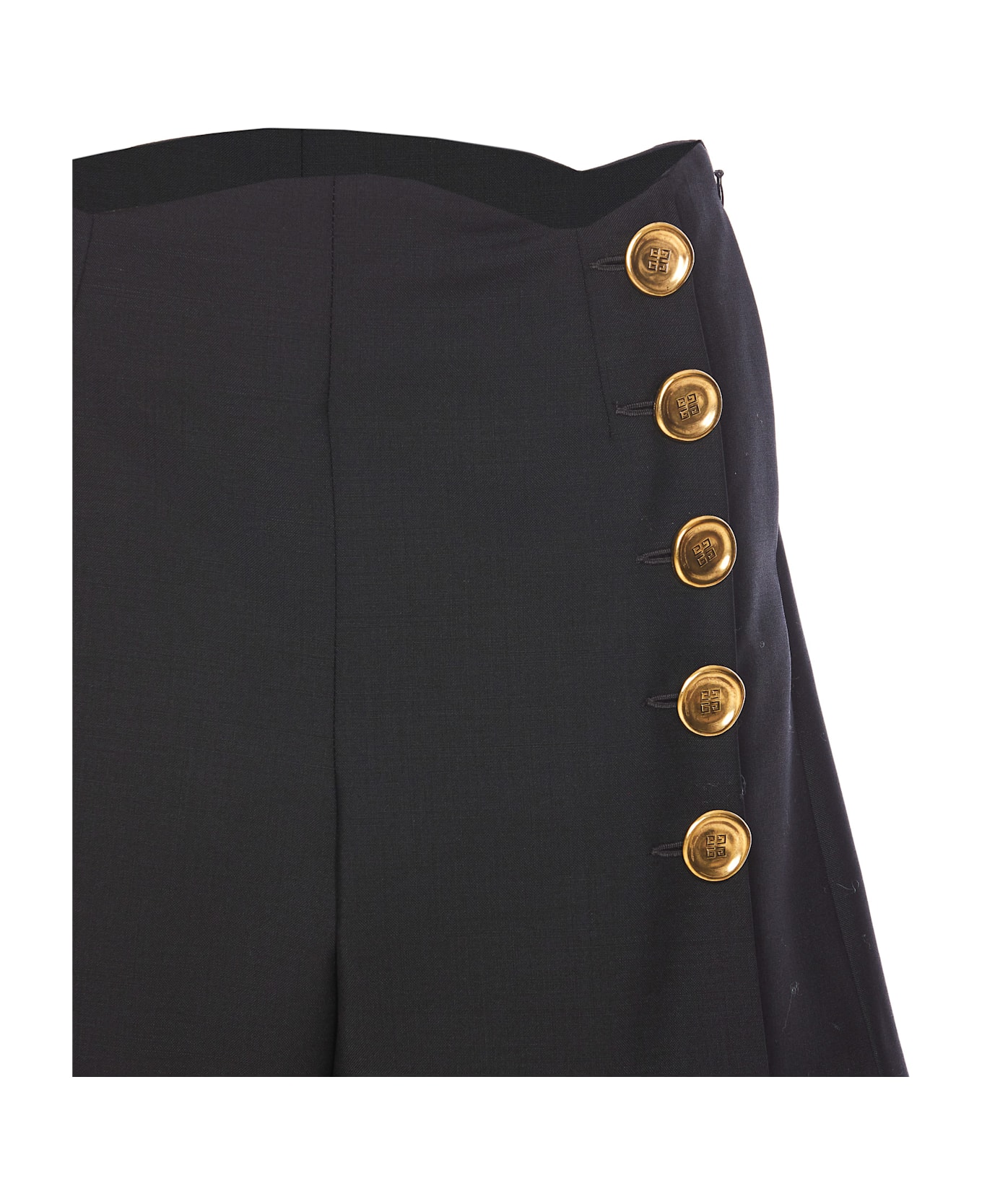 Givenchy Black Wool Blend Shorts - BLACK