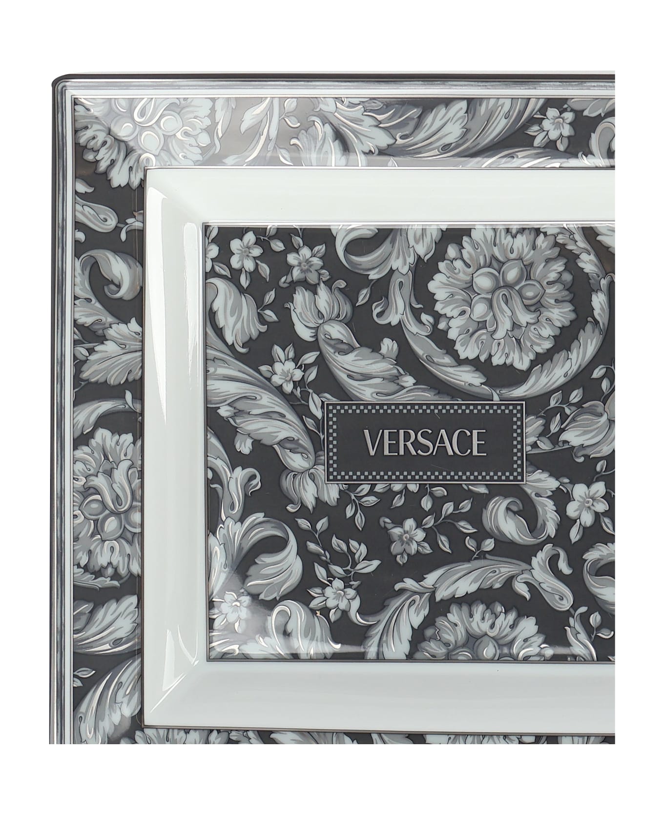 Versace Decorative Serving Plate Barocco - WHITE, grey
