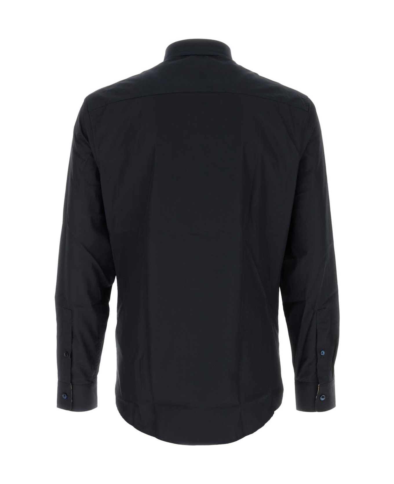 Burberry Black Stretch Poplin Shirt - NAVY