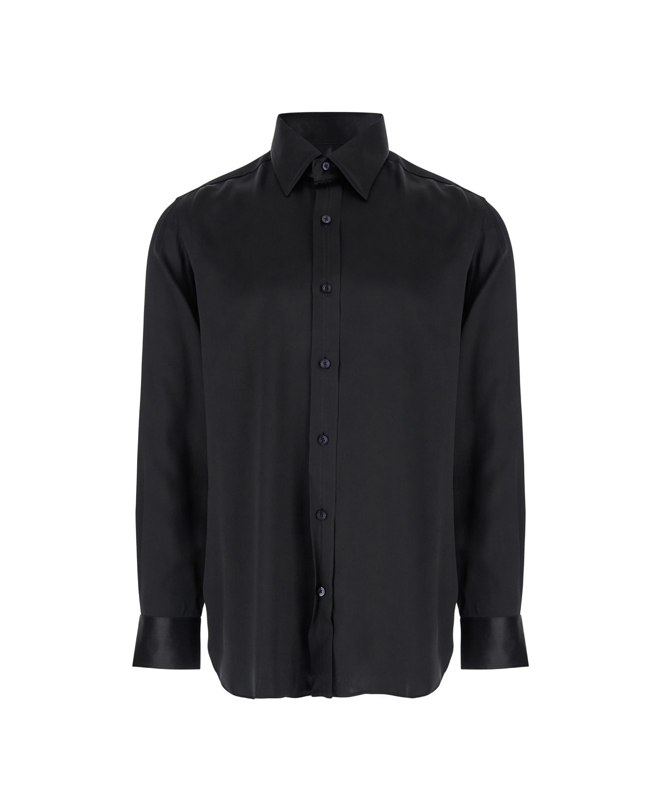 Tom Ford Charmeuse Flim Fit Shirt - Black