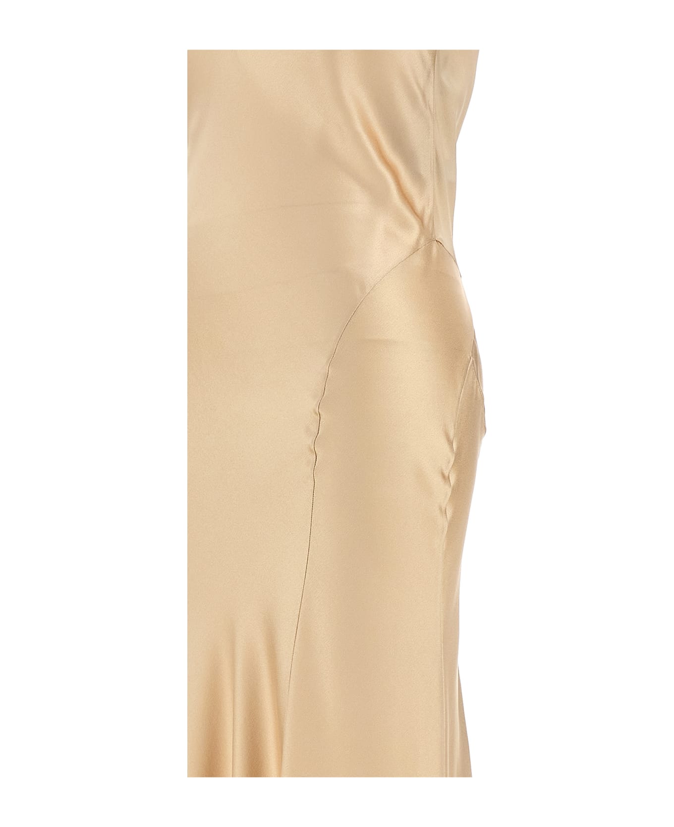 Saint Laurent Satin Silk Dress - Beige