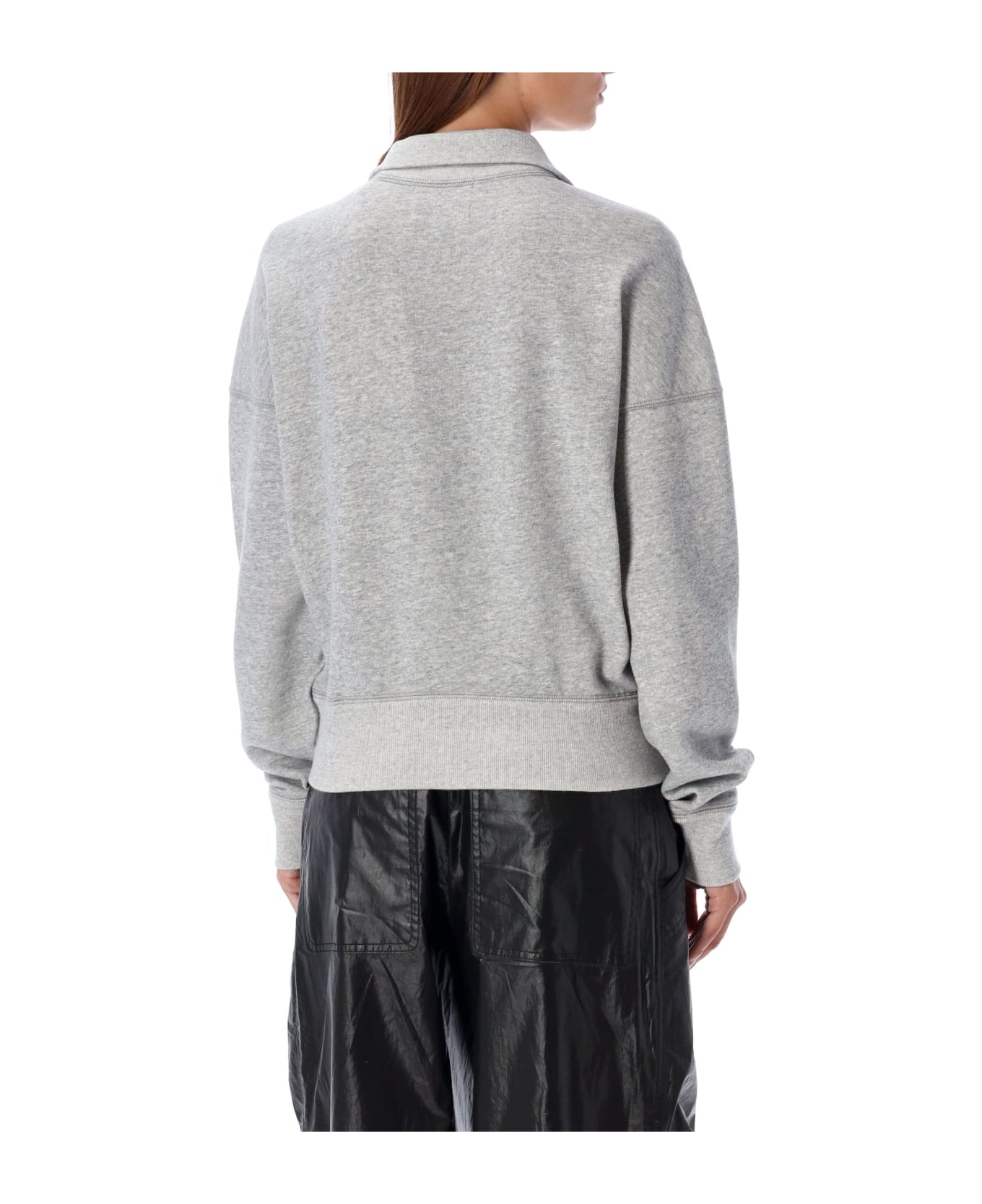 Isabel Marant Rozz Half Zip Fleece - grey/white