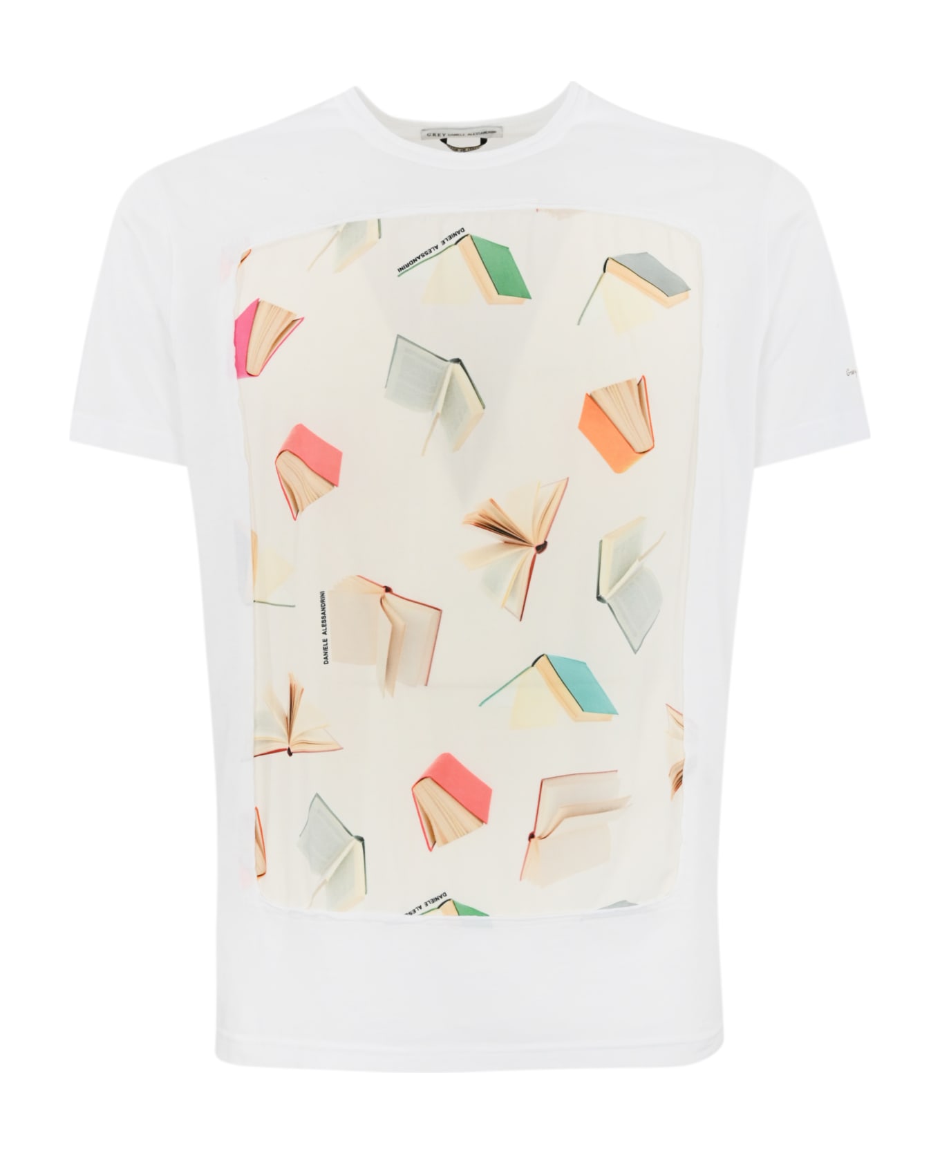 Daniele Alessandrini T-shirt With Book Print - Bianco