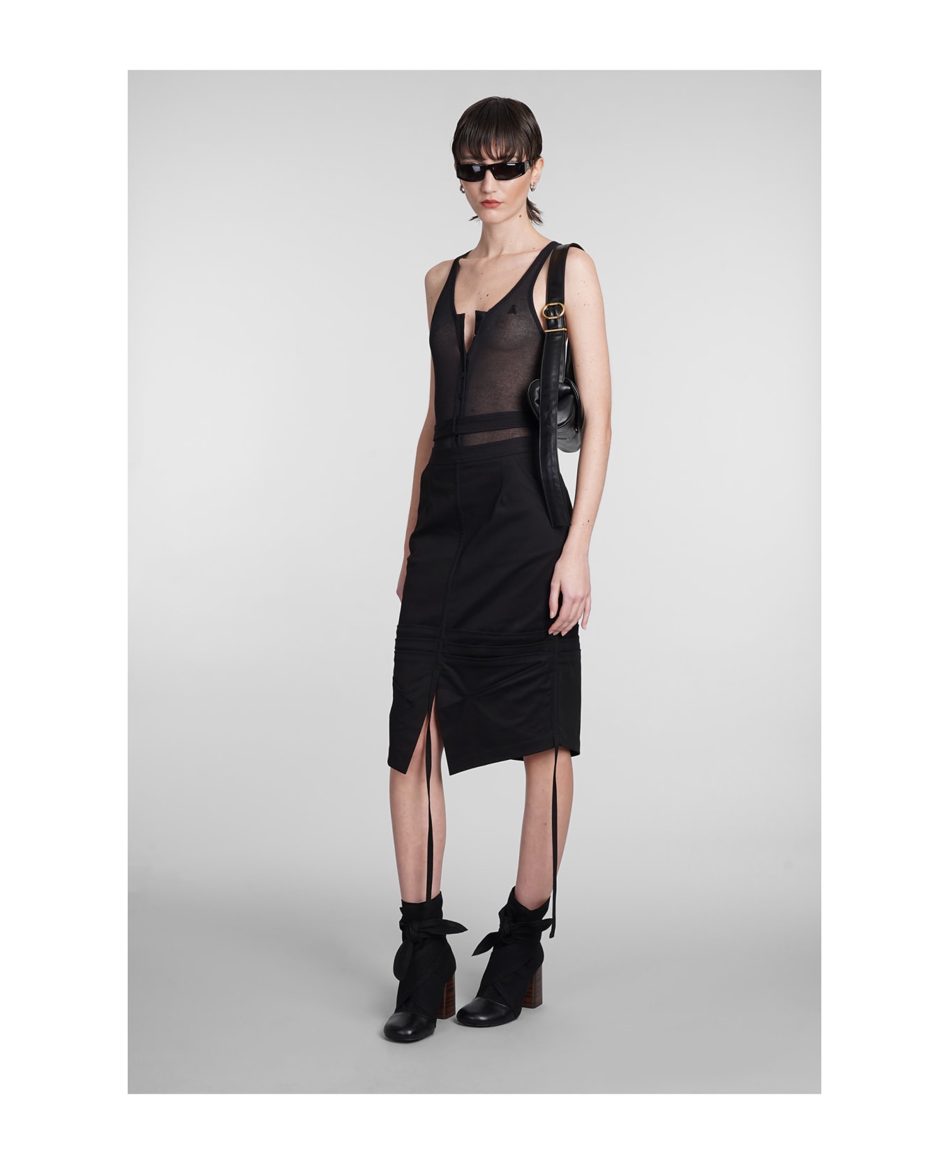 ANDREĀDAMO Skirt In Black Cotton - black