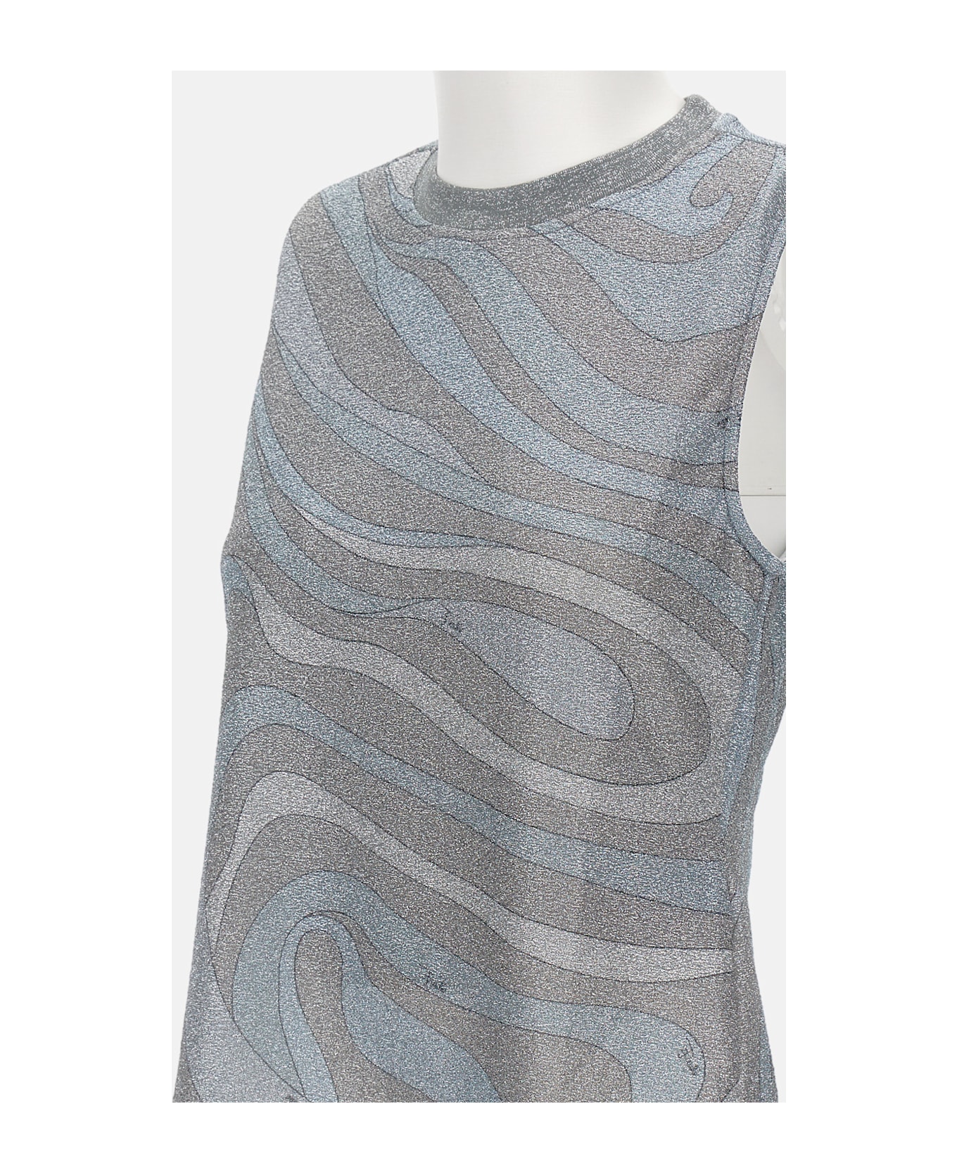 Pucci Sleeveless Lame Jersey Top - Silver
