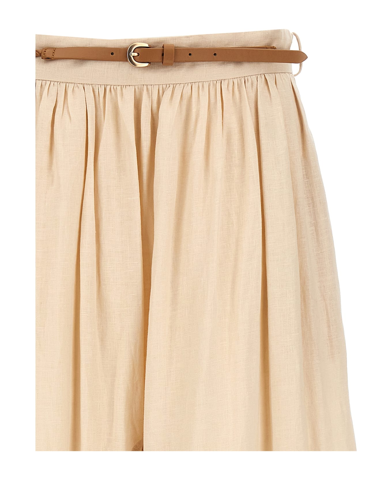 Zimmermann Wylie Embroidered Midi Skirt - Cream