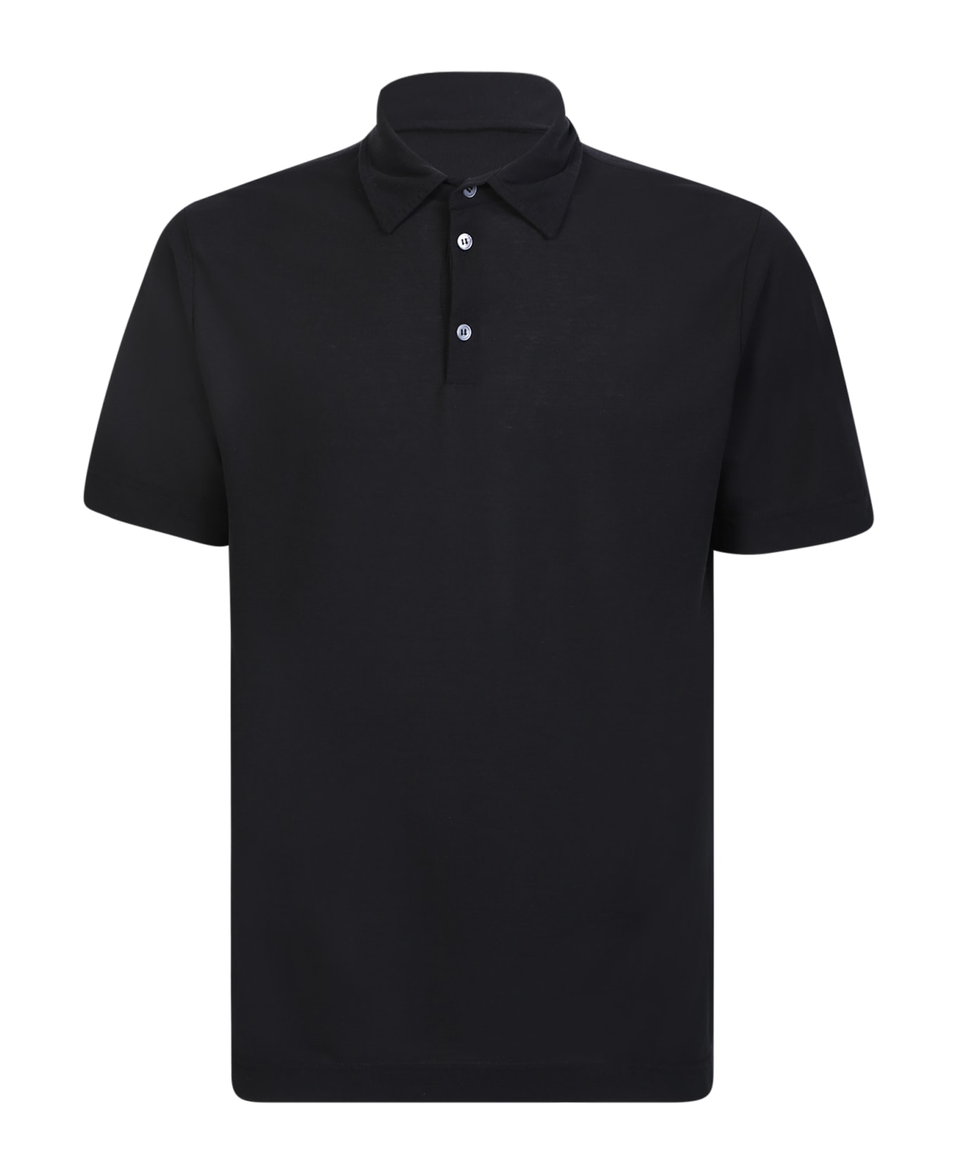Zanone Black Polo Shirt - Black ポロシャツ
