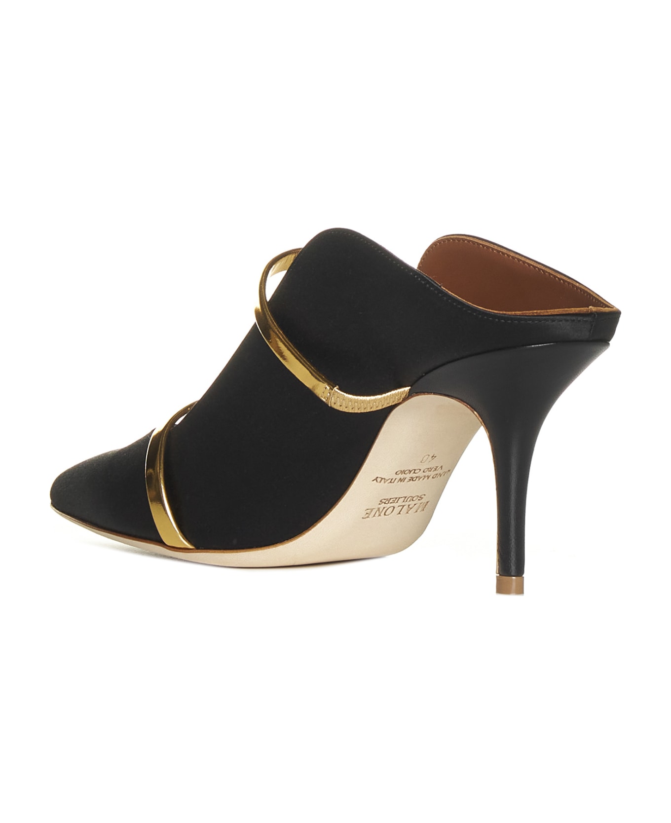 Malone Souliers Flat Shoes - Black/gold blk